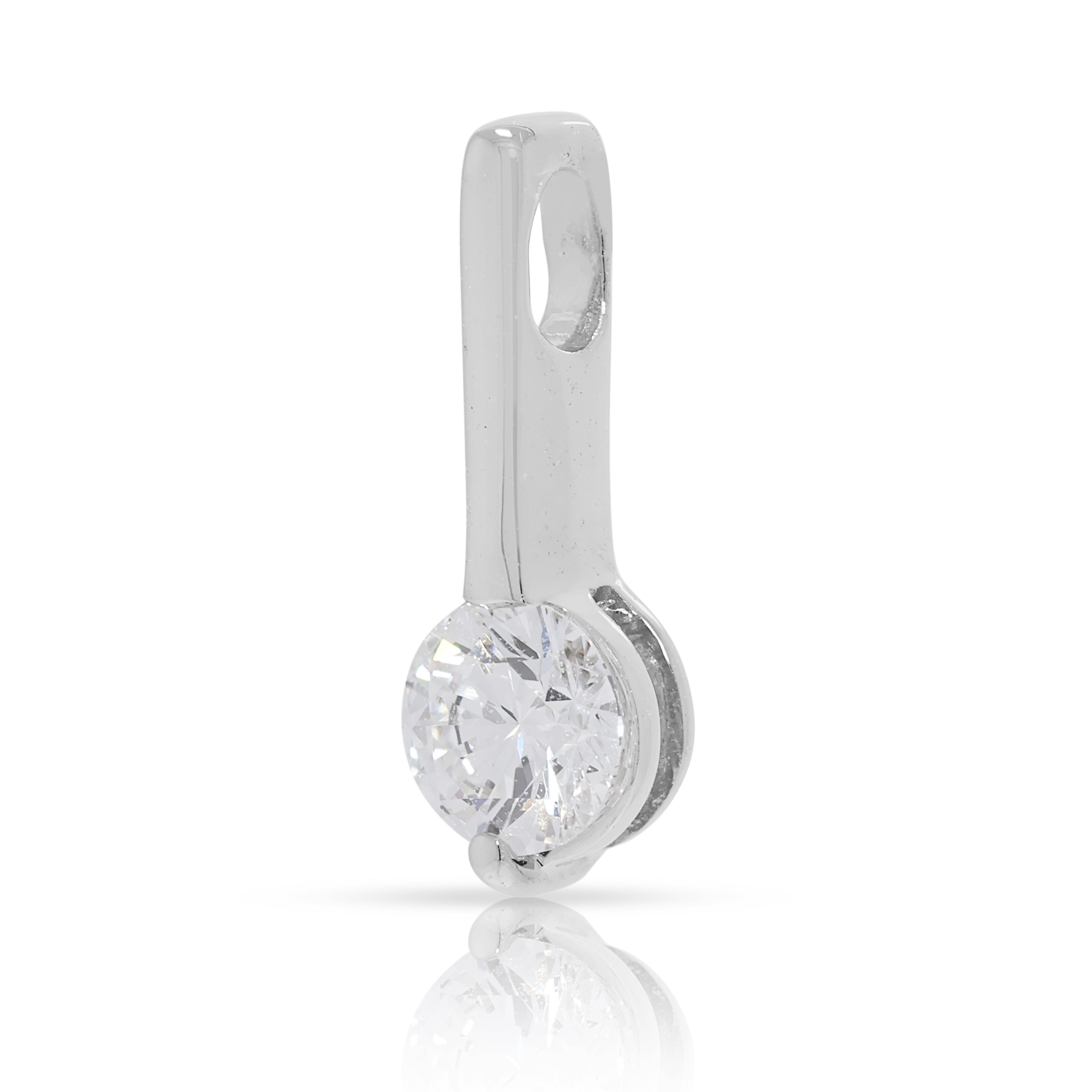 Dazzling 0.25ct Natural Diamond 18K White Gold Pendant