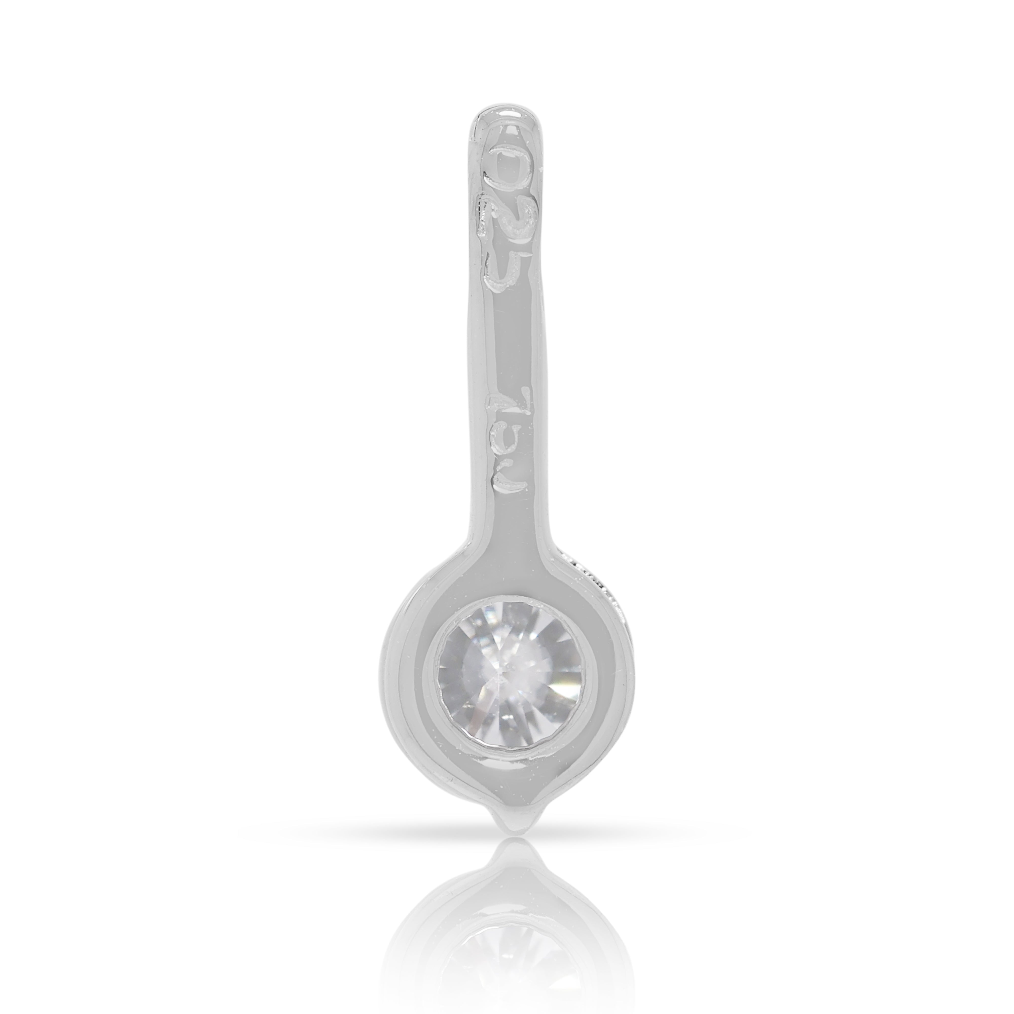 Dazzling 0.25ct Natural Diamond 18K White Gold Pendant