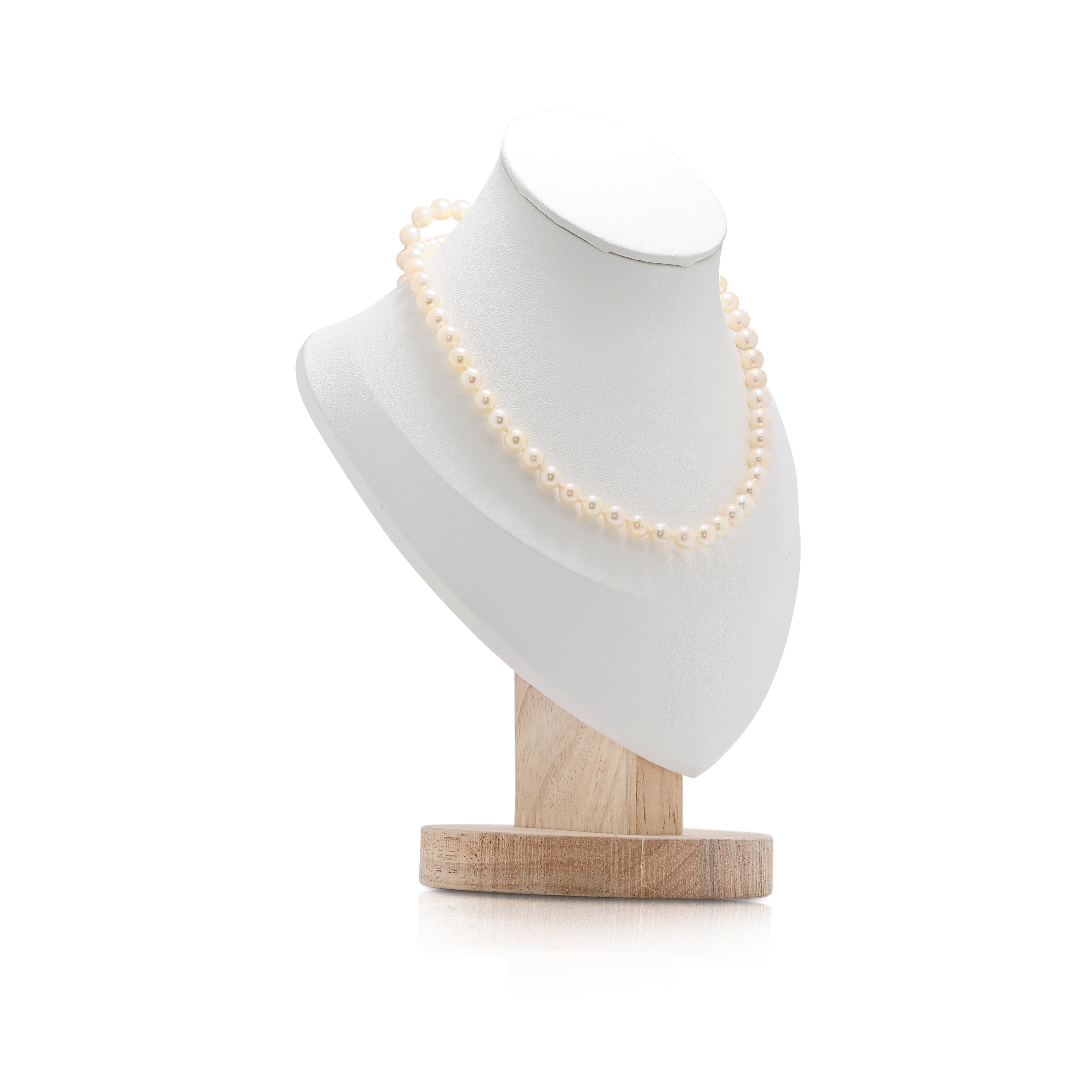 Lustrous 5.5mm Peach Pearl Strand Necklace in 14K Yellow Gold