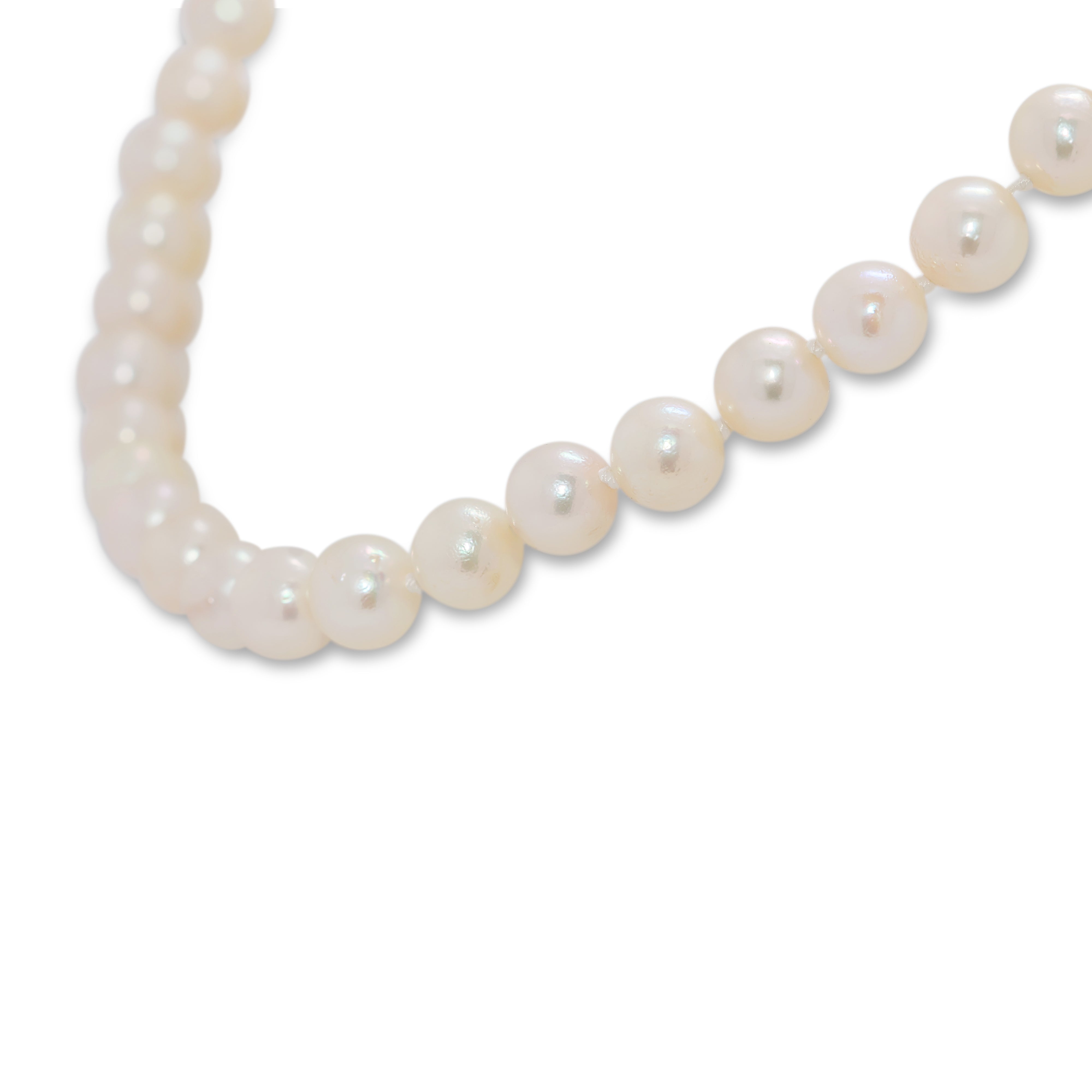 Lustrous 5.5mm Peach Pearl Strand Necklace in 14K Yellow Gold