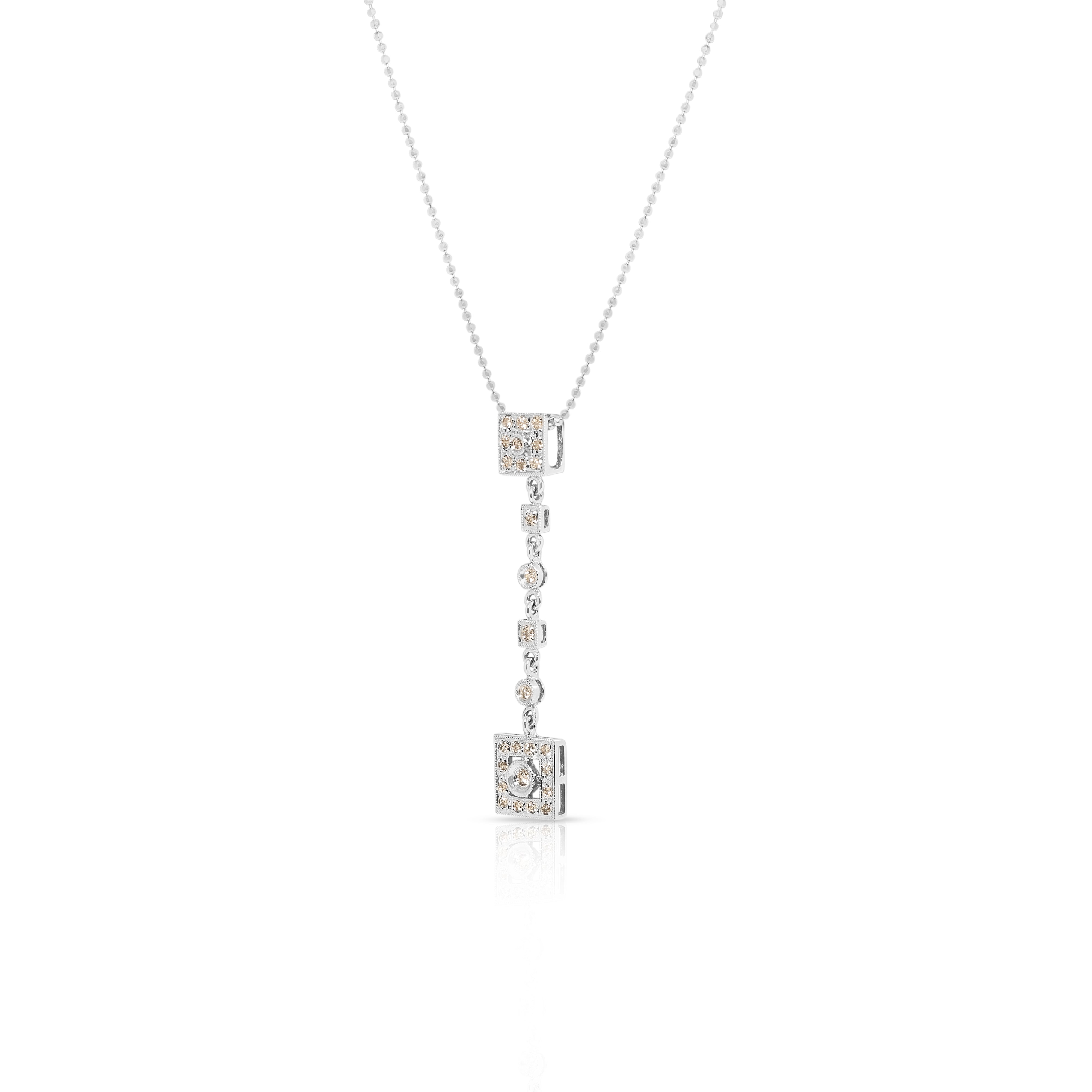 Elegant 0.3ct Diamond Necklace in 18K White Gold