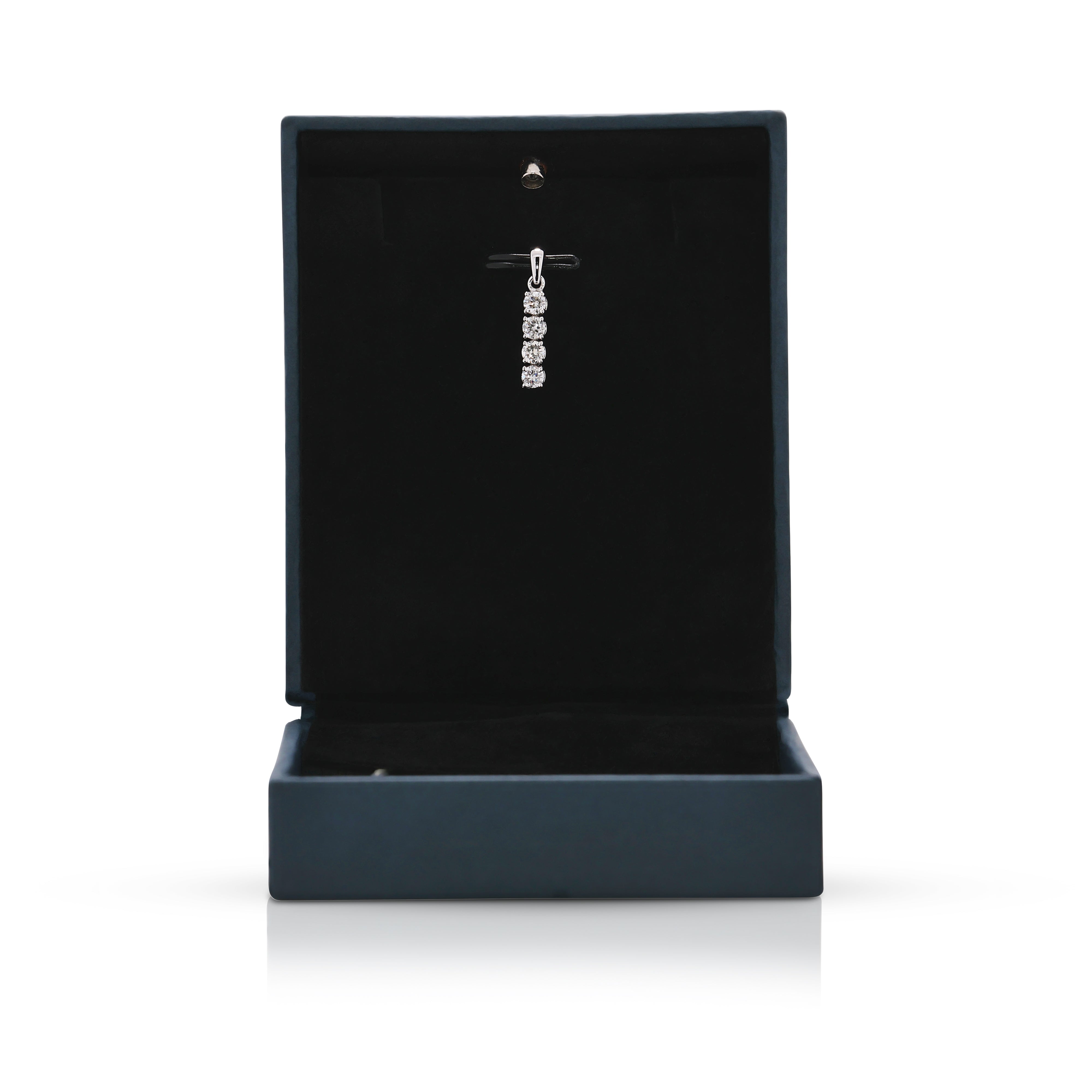 Lustrous 0.4ct Natural Diamond Pendant in 18K White Gold