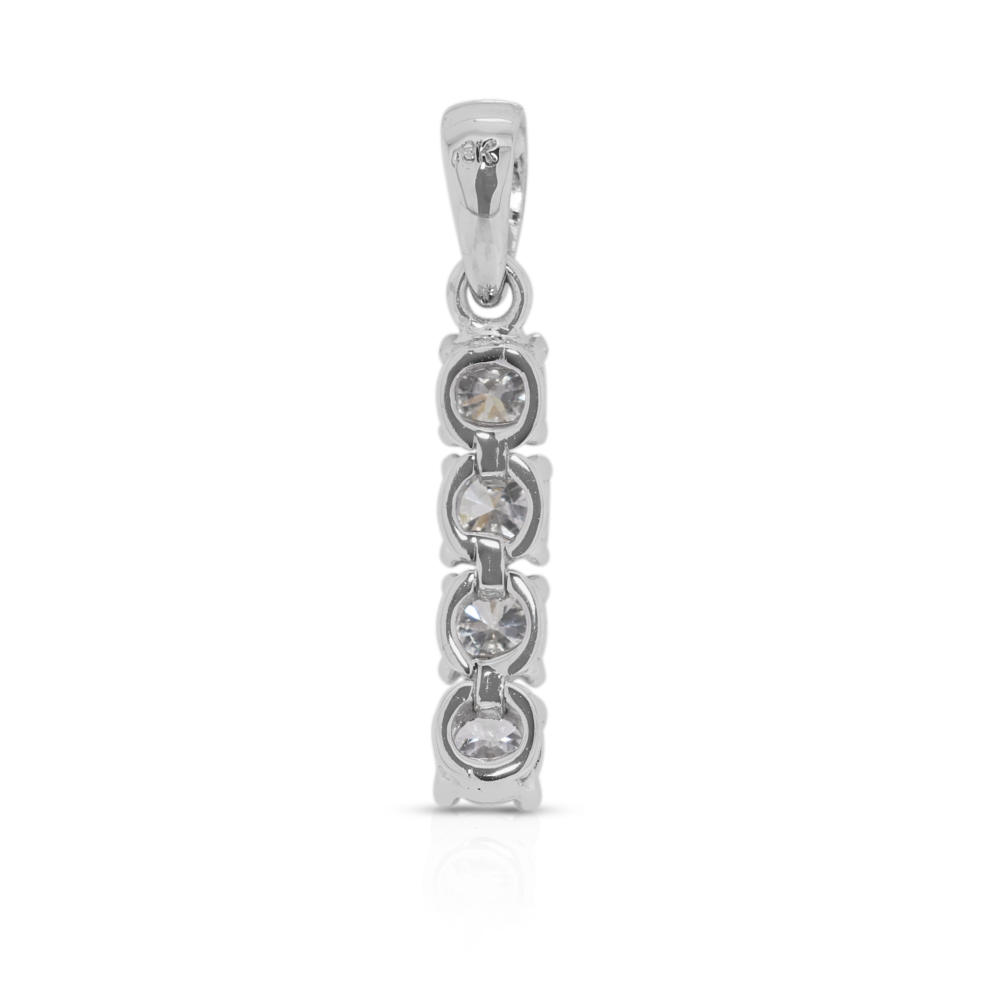 Lustrous 0.4ct Natural Diamond Pendant in 18K White Gold