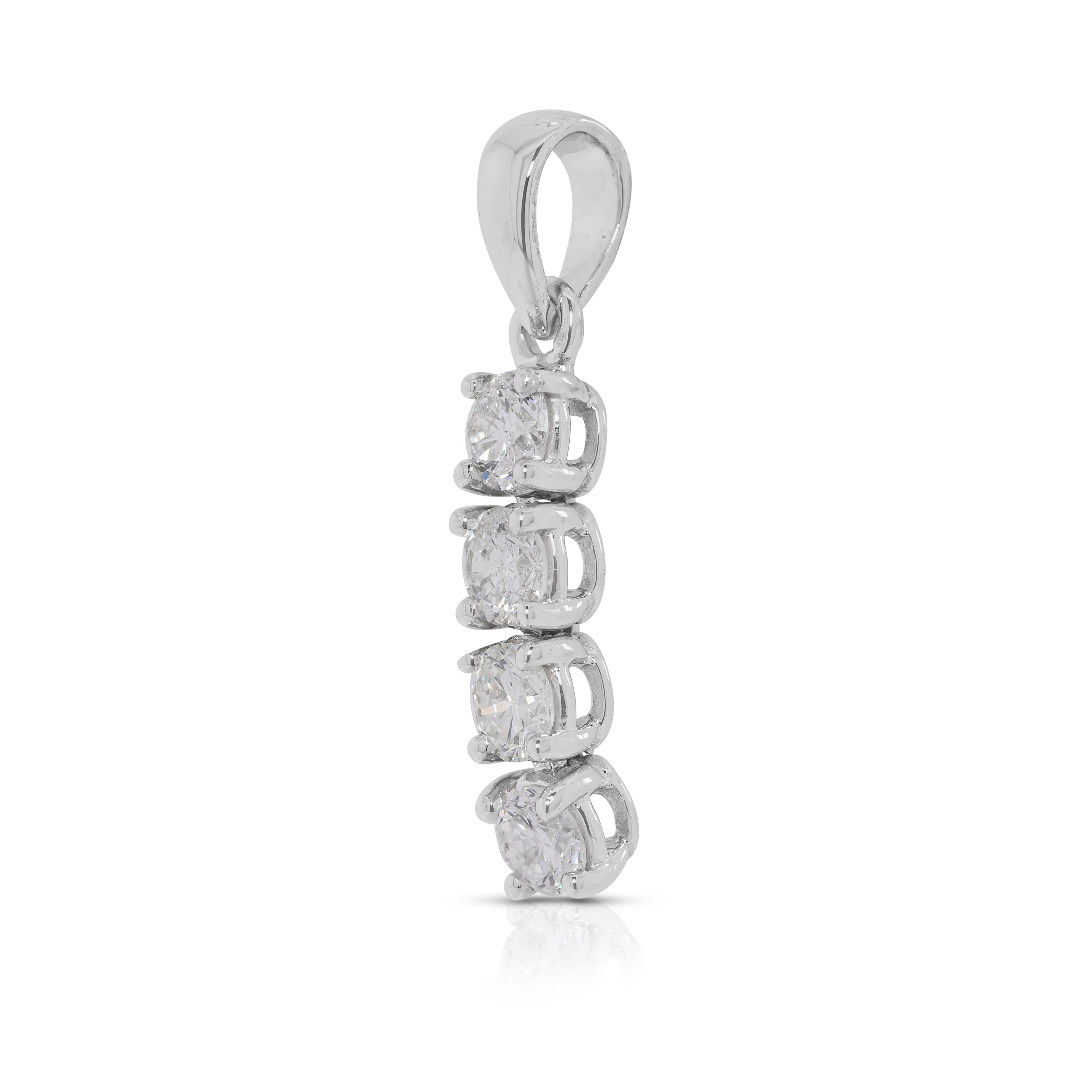 Lustrous 0.4ct Natural Diamond Pendant in 18K White Gold