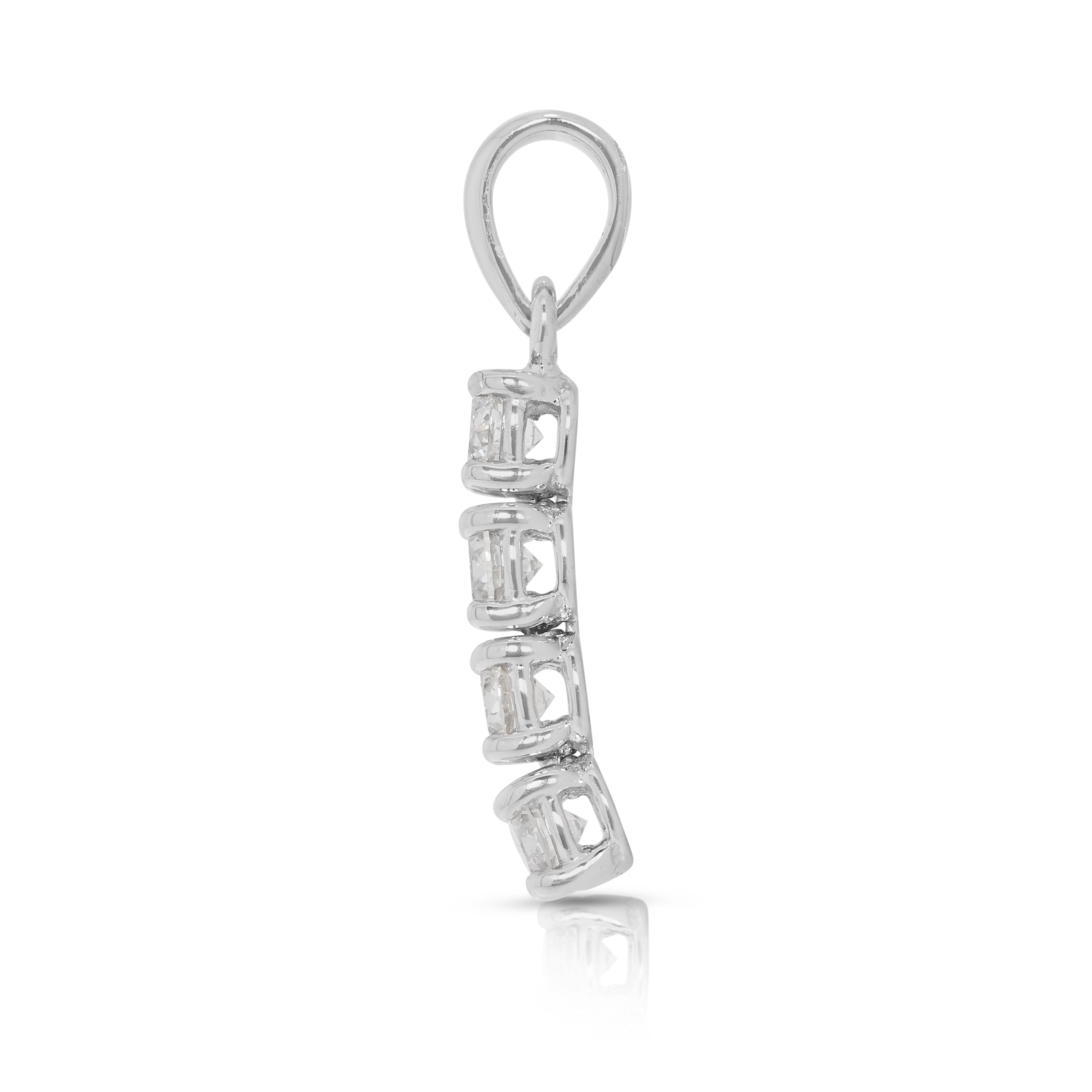 Lustrous 0.4ct Natural Diamond Pendant in 18K White Gold