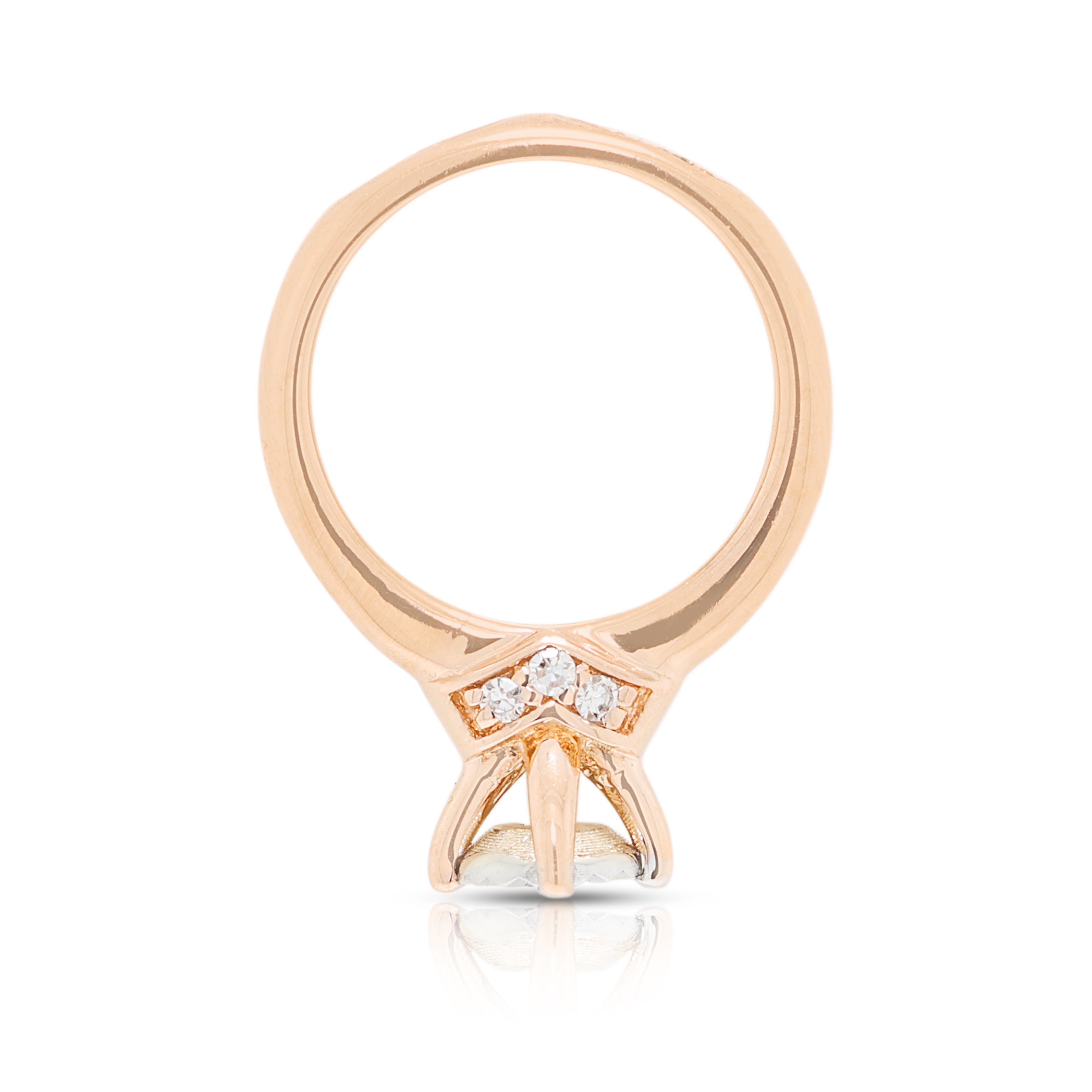Exquisite 0.04ct Natural Diamond Miniature Ring Pendant in 14K Rose Gold