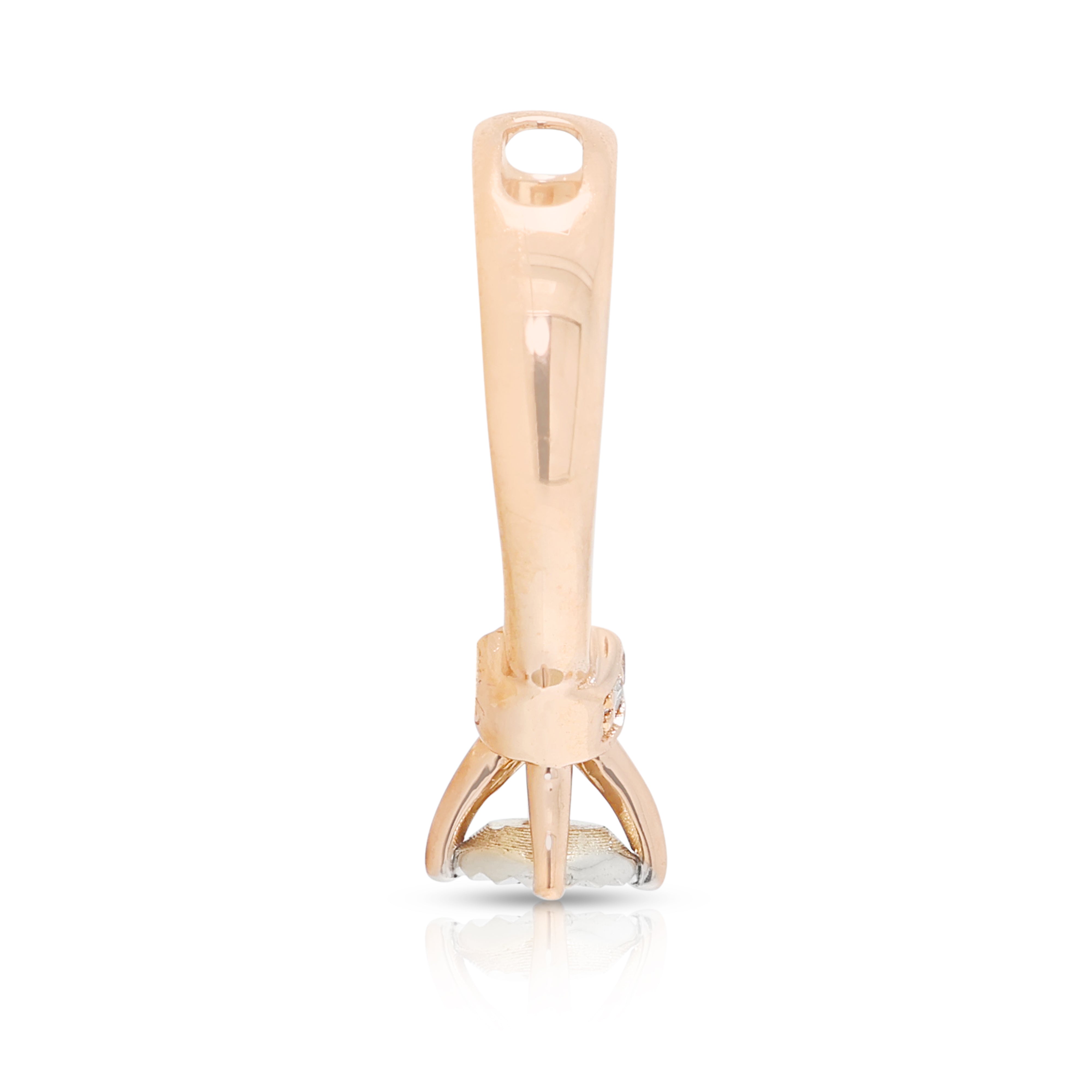 Exquisite 0.04ct Natural Diamond Miniature Ring Pendant in 14K Rose Gold