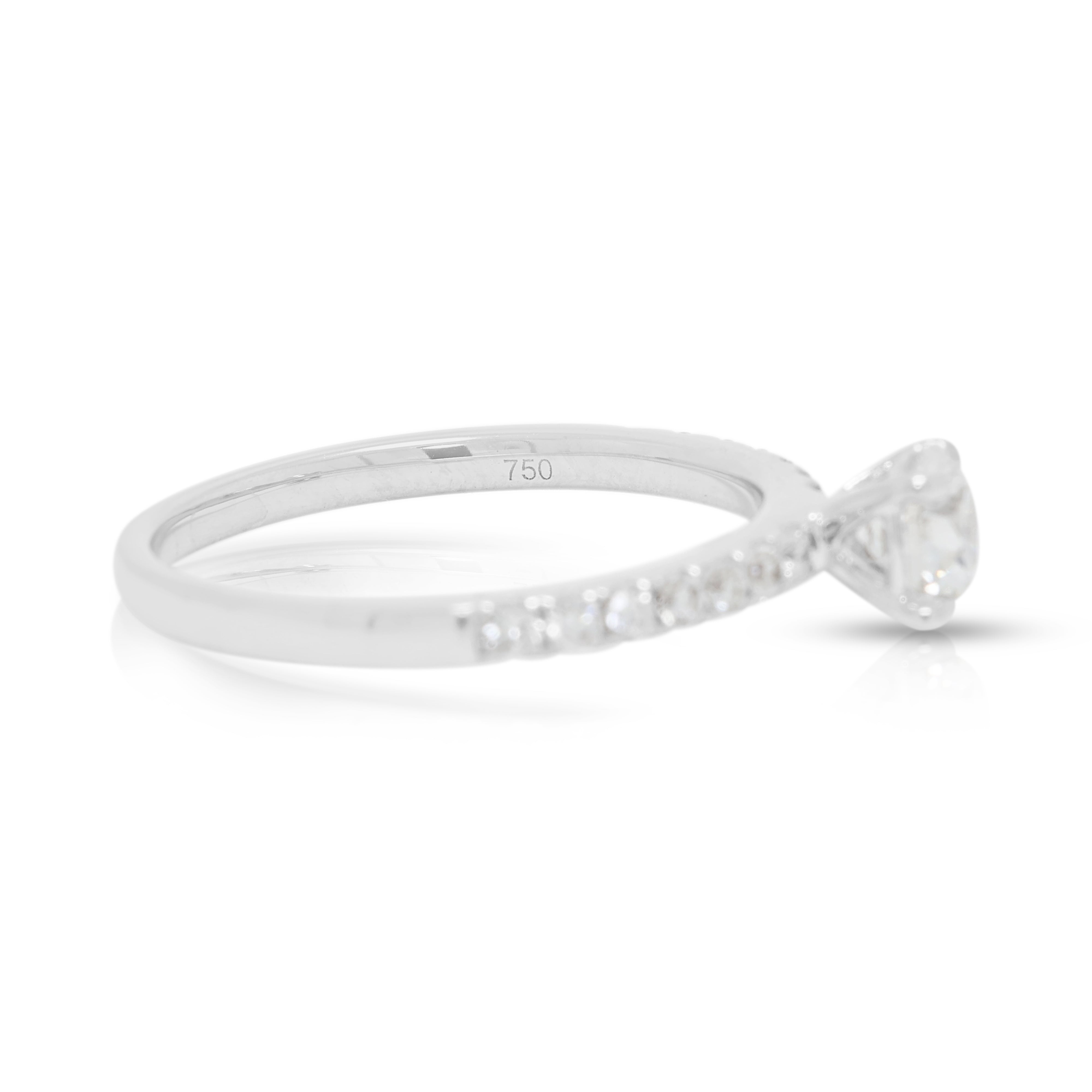 Exquisite 0.71ct Natural Diamond Ring in 18K White Gold (Unworn) by Michael Trio - GIA Certified