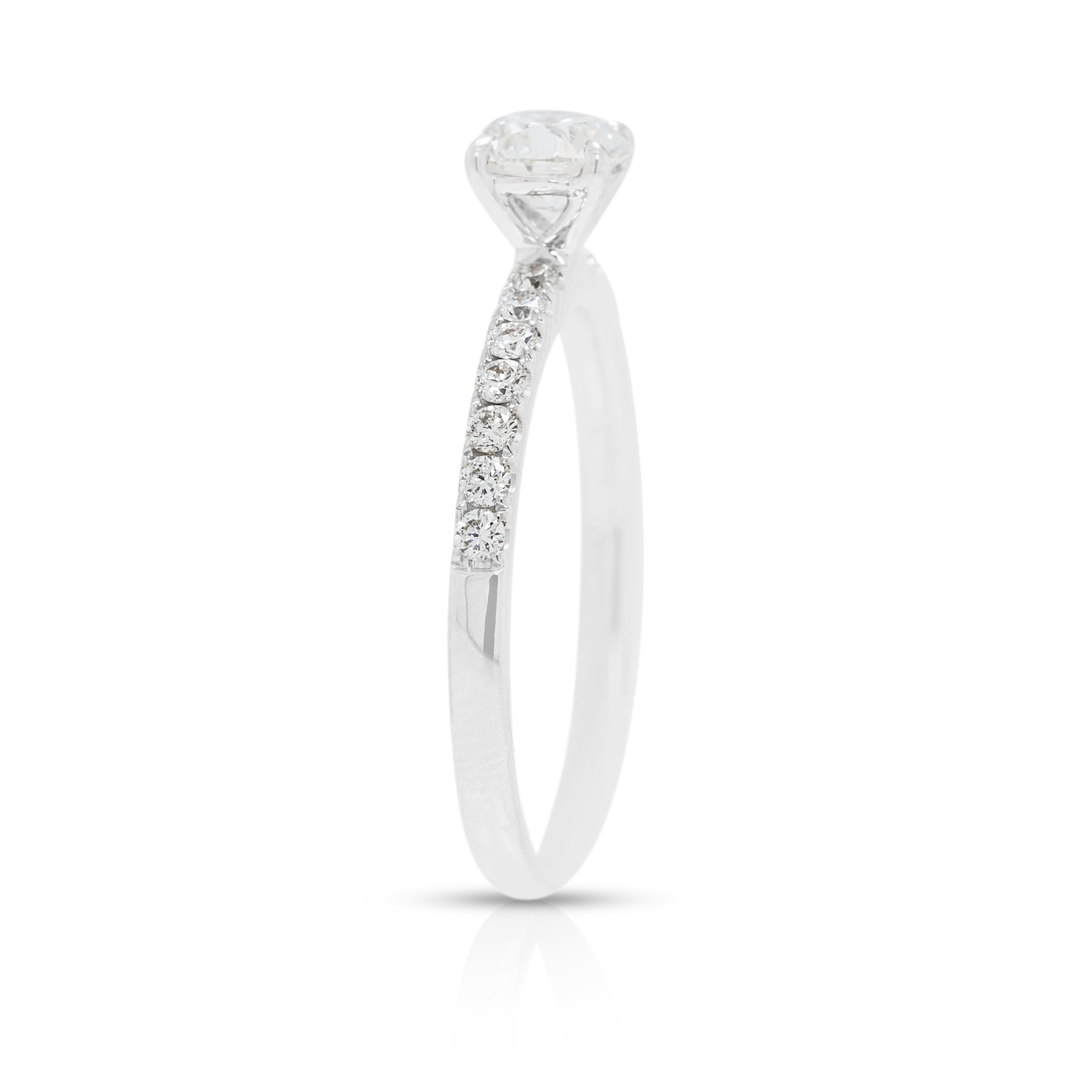 Exquisite 0.71ct Natural Diamond Ring in 18K White Gold (Unworn) by Michael Trio - GIA Certified