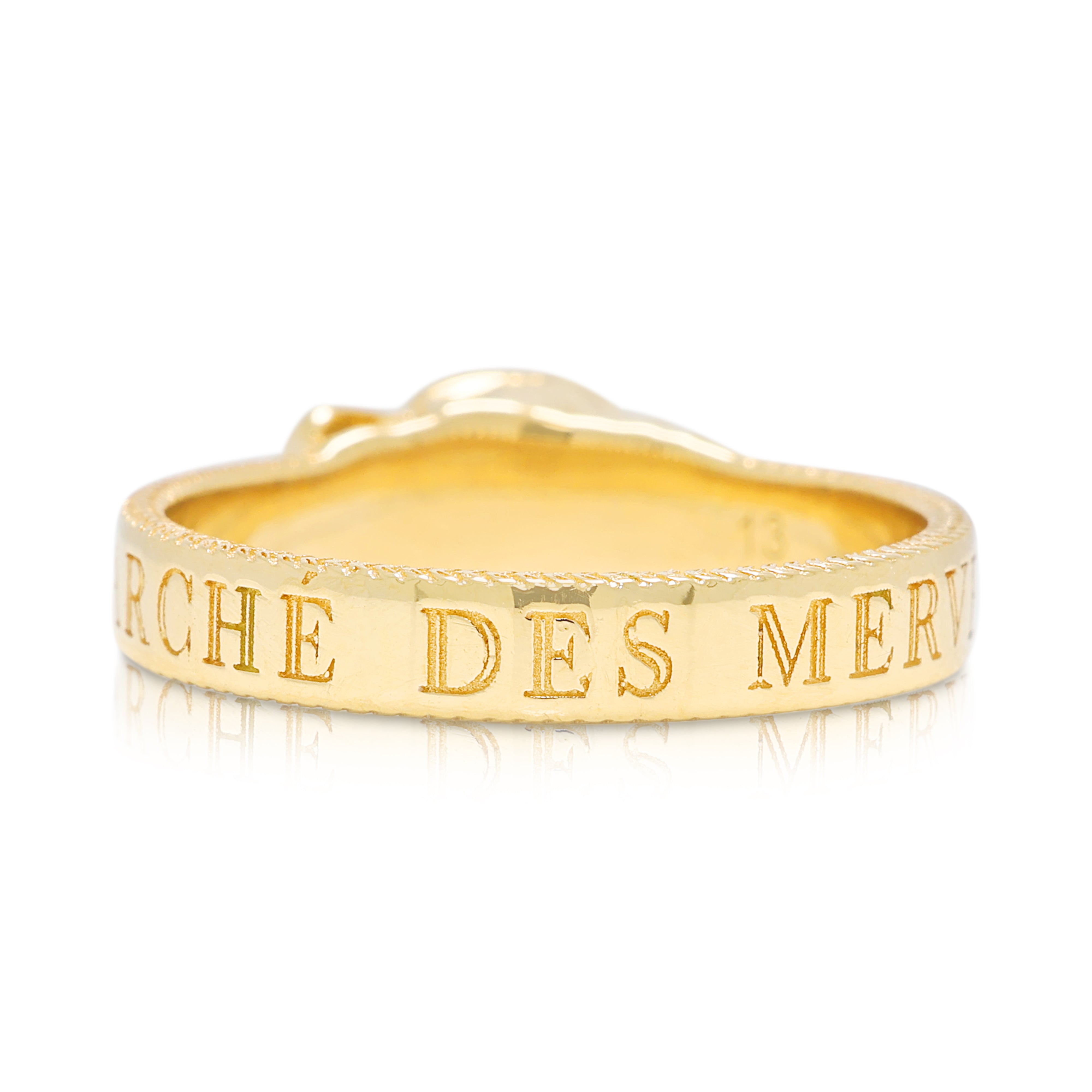 Spectacular Gucci Le Marché des Merveilles 0.01 ct Natural Diamond Feline Head Ring in 18K Yellow Gold
