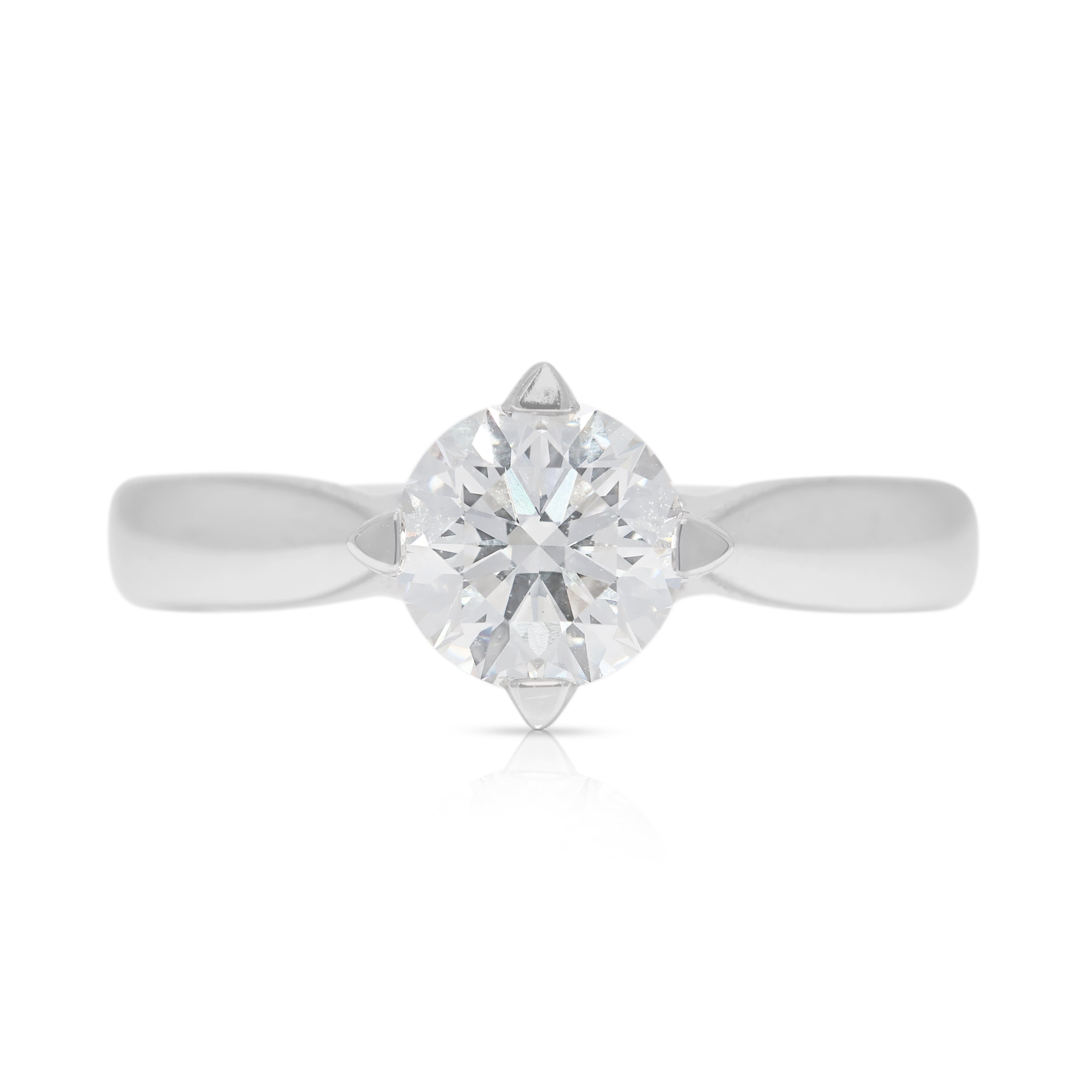 Dazzling 1.00ct Lab-Grown Diamond Solitaire 18K White Gold Ring (Unworn)