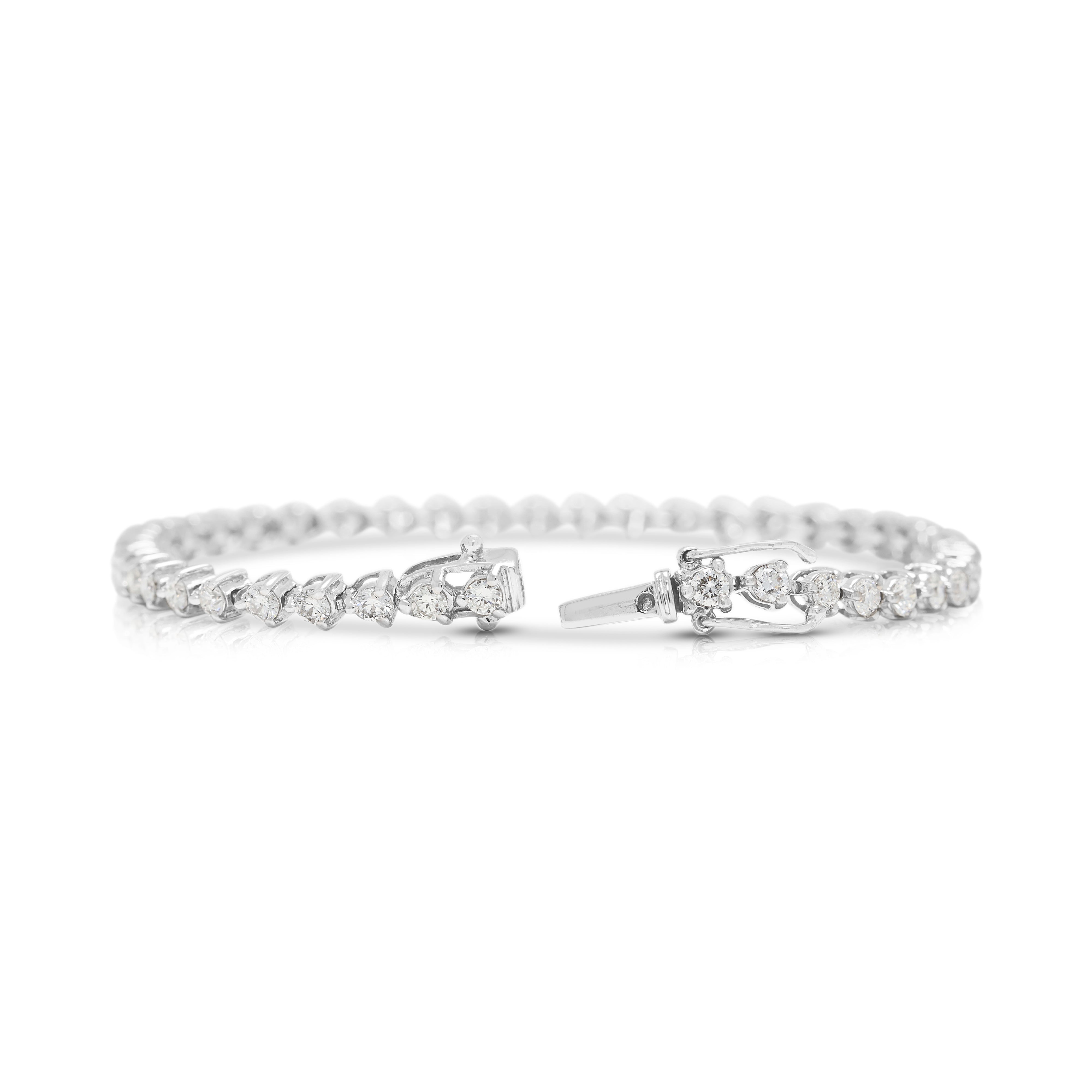 Timeless 2.07ct Natural Diamond Tennis Bracelet in 18K White Gold
