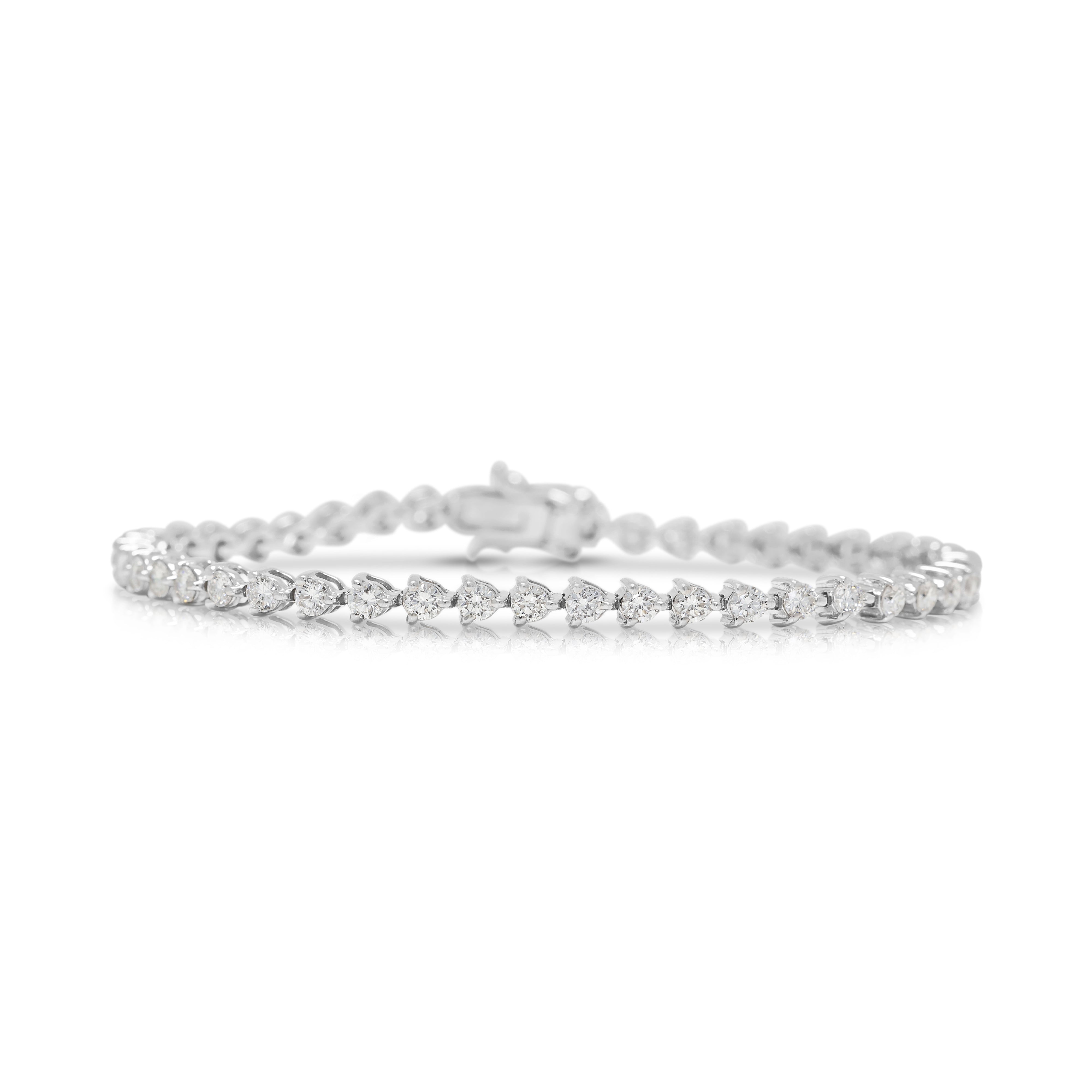 Timeless 2.07ct Natural Diamond Tennis Bracelet in 18K White Gold