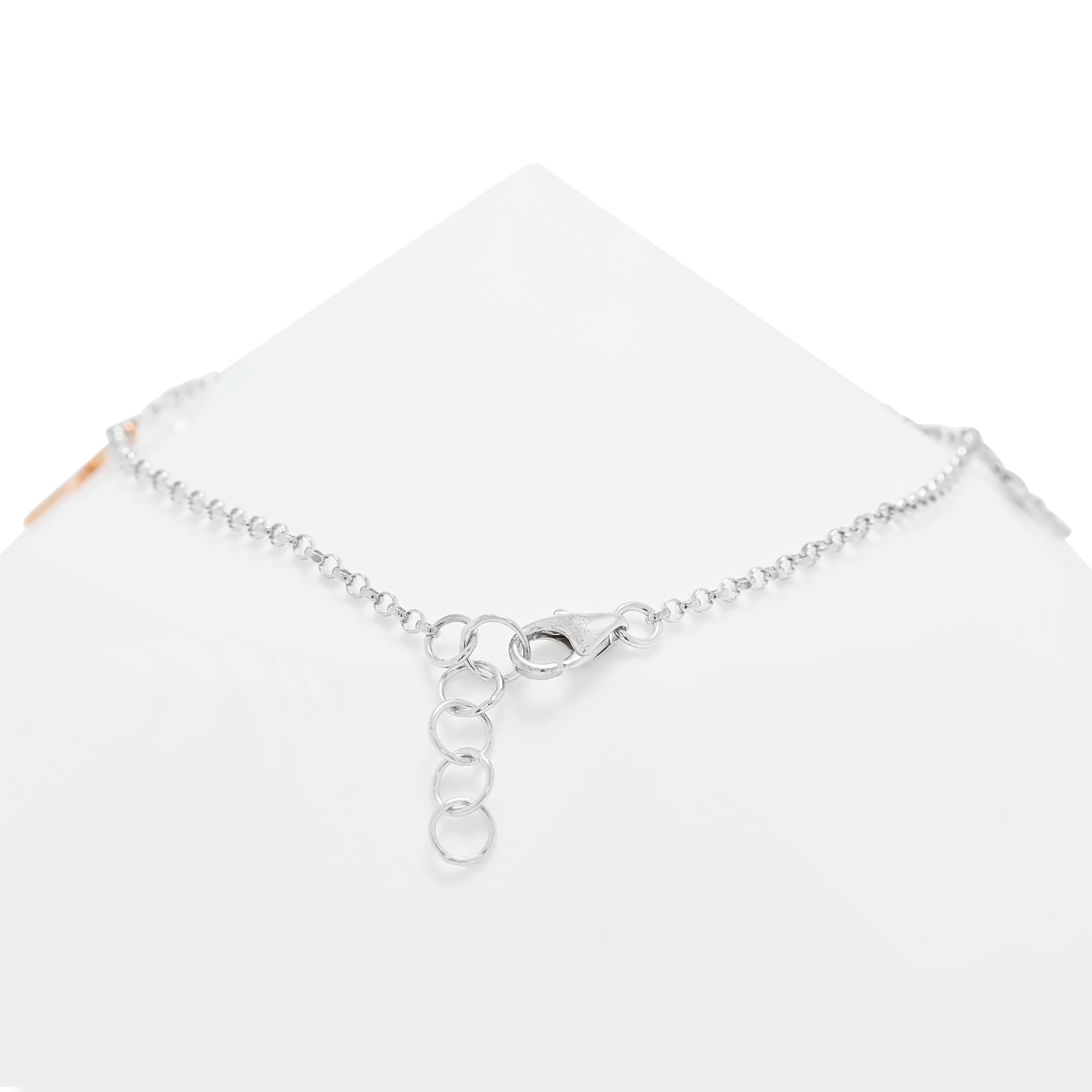 Exquisite 0.22ct Natural Diamond Cross Charm Bracelet in 14K Two-Tone Gold