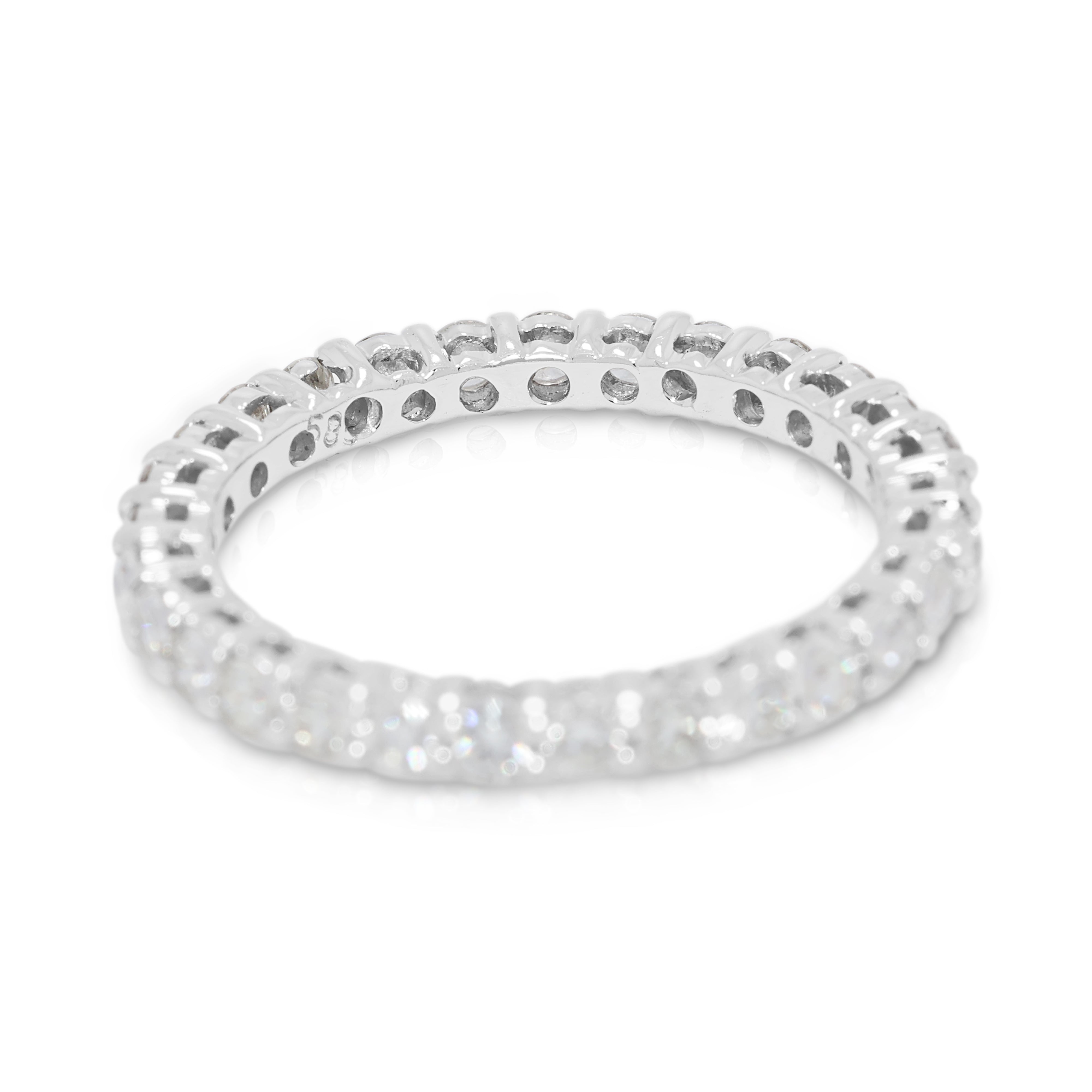 Timeless 1.08ct Natural Diamonds Eternity Ring in 14K White Gold (Unworn)