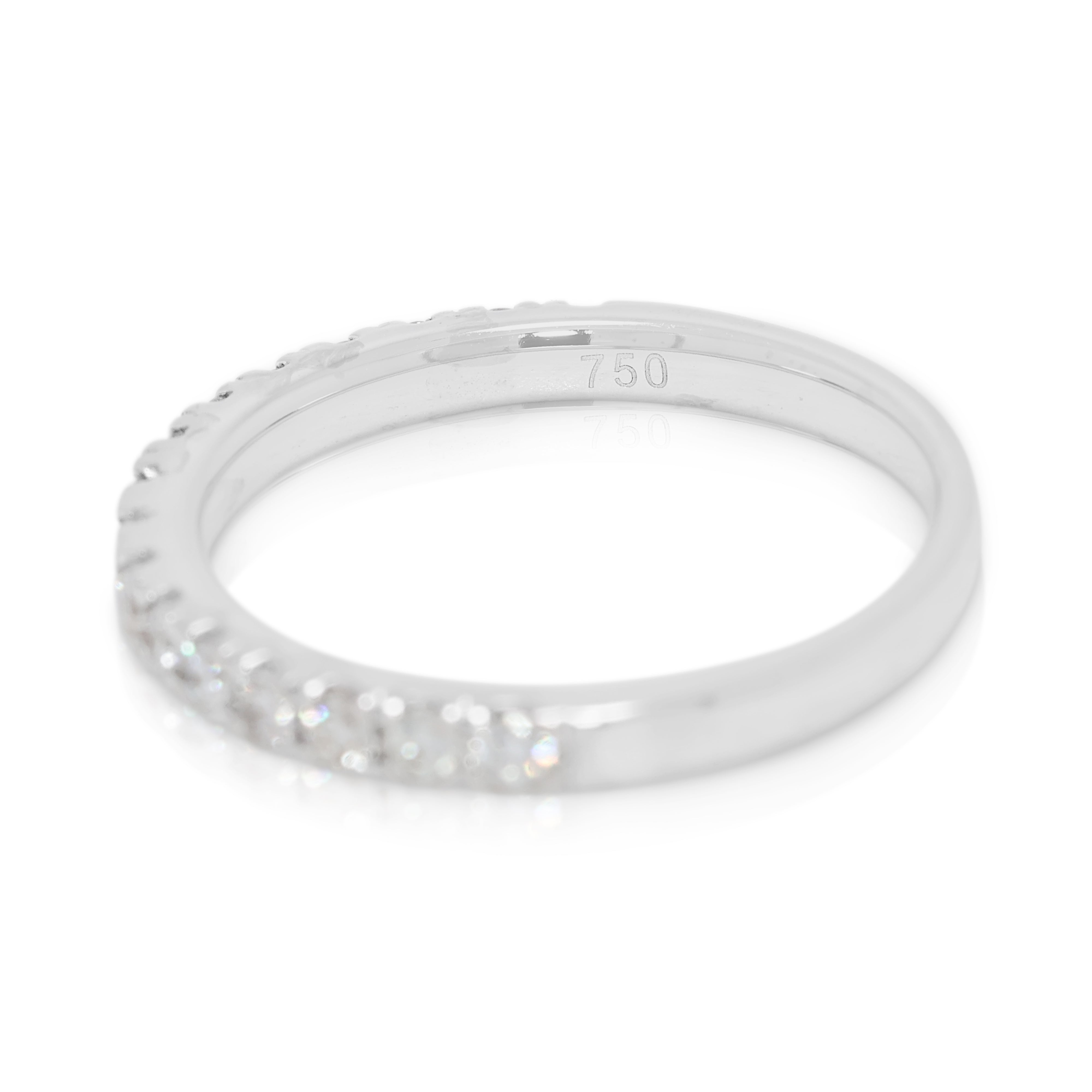 Timeless 0.3ct Half-Eternity Natural Diamond Ring in 18K White Gold