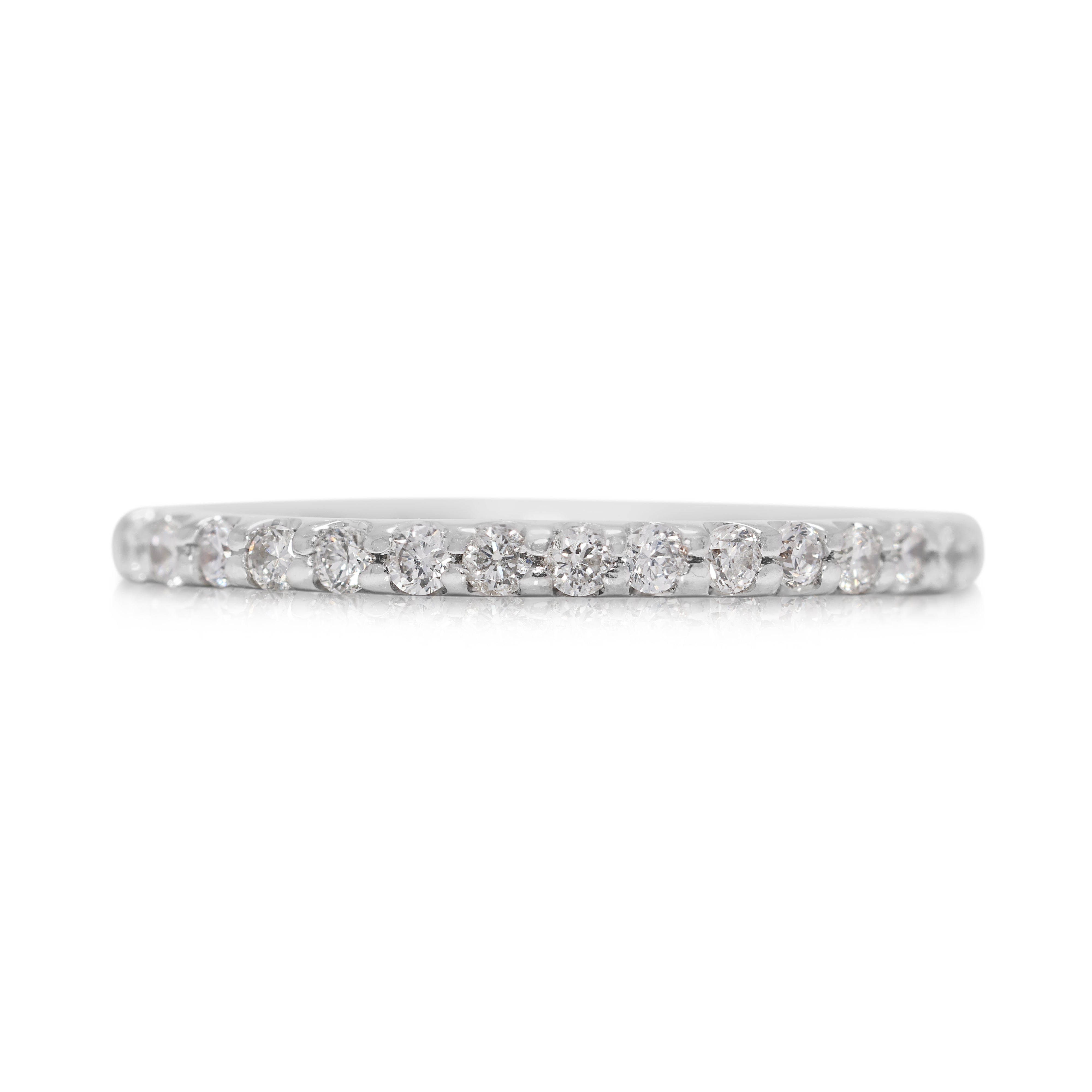 Dazzling 0.2ct Natural Diamond Prong-Set Half Eternity Ring in 18K White Gold