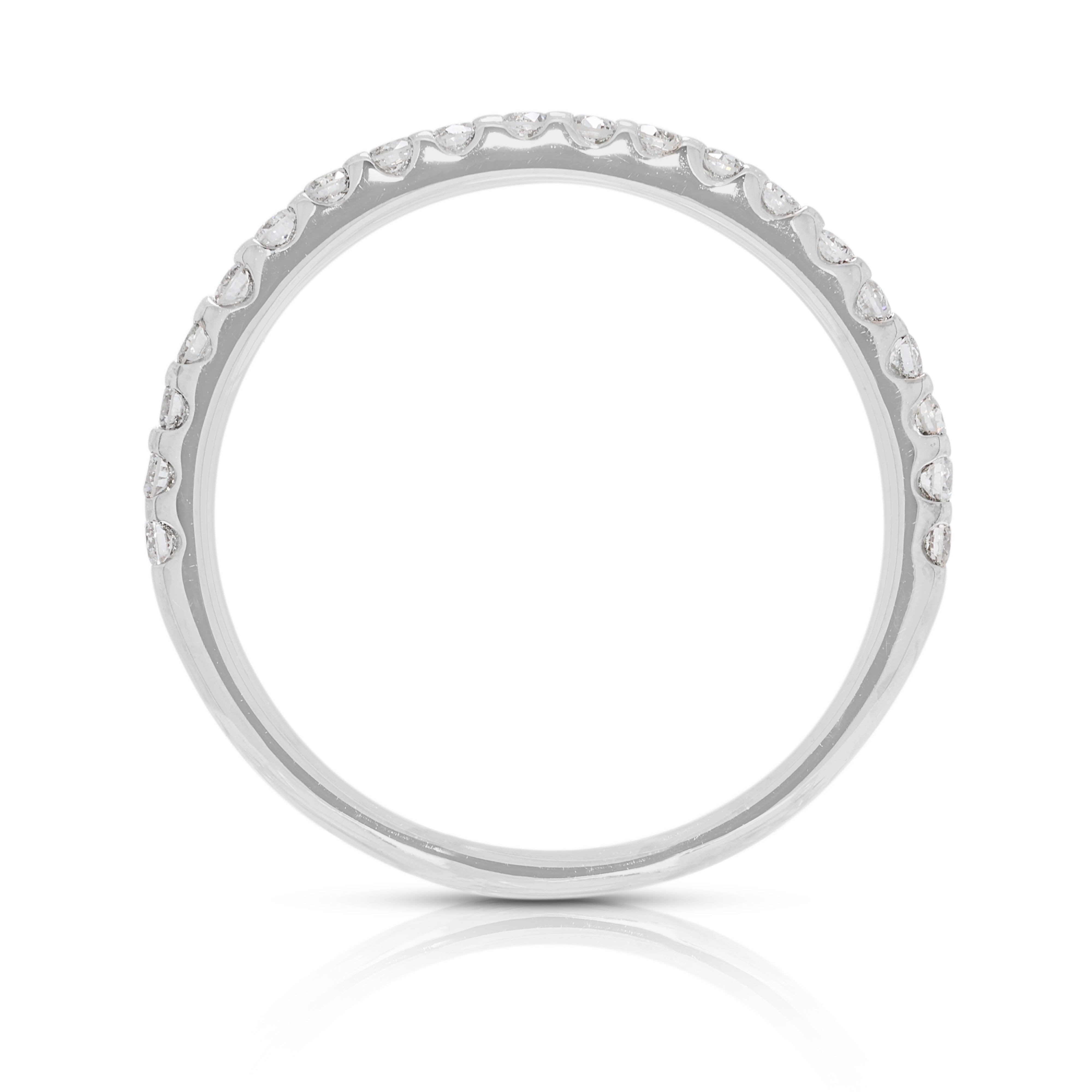 Dazzling 0.2ct Natural Diamond Prong-Set Half Eternity Ring in 18K White Gold