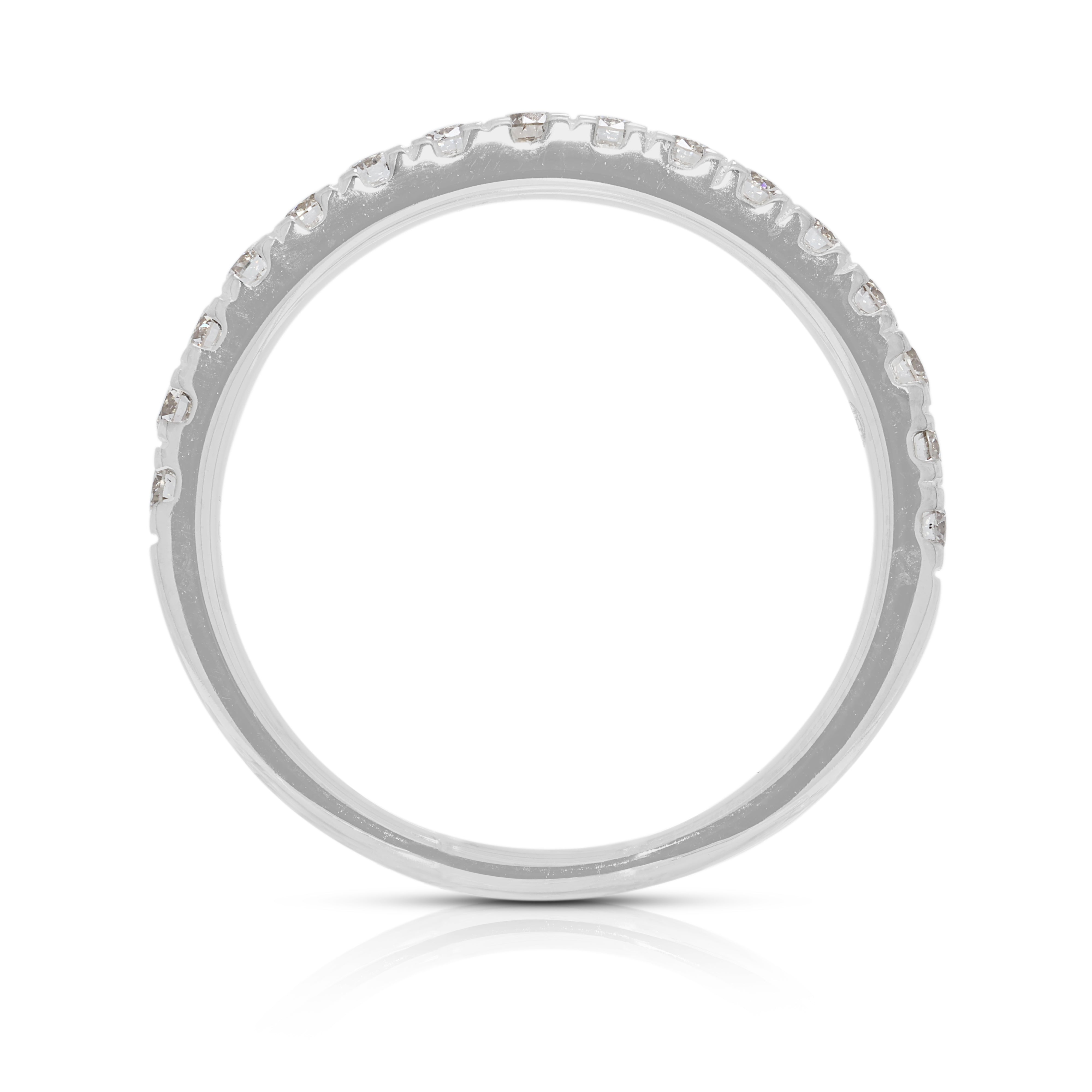 Timeless 0.3ct Half-Eternity Natural Diamond Ring in 18K White Gold