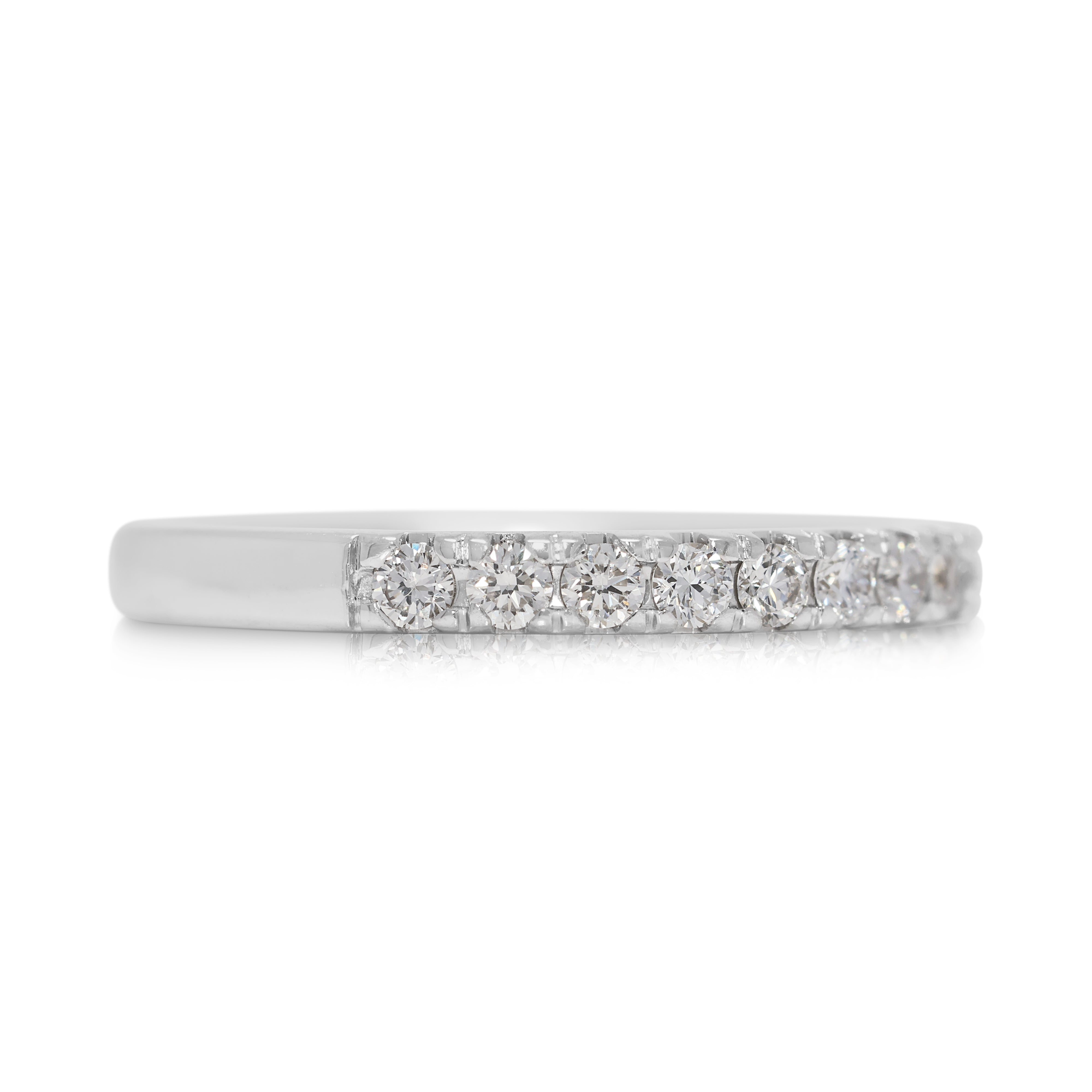 Timeless 0.3ct Half-Eternity Natural Diamond Ring in 18K White Gold