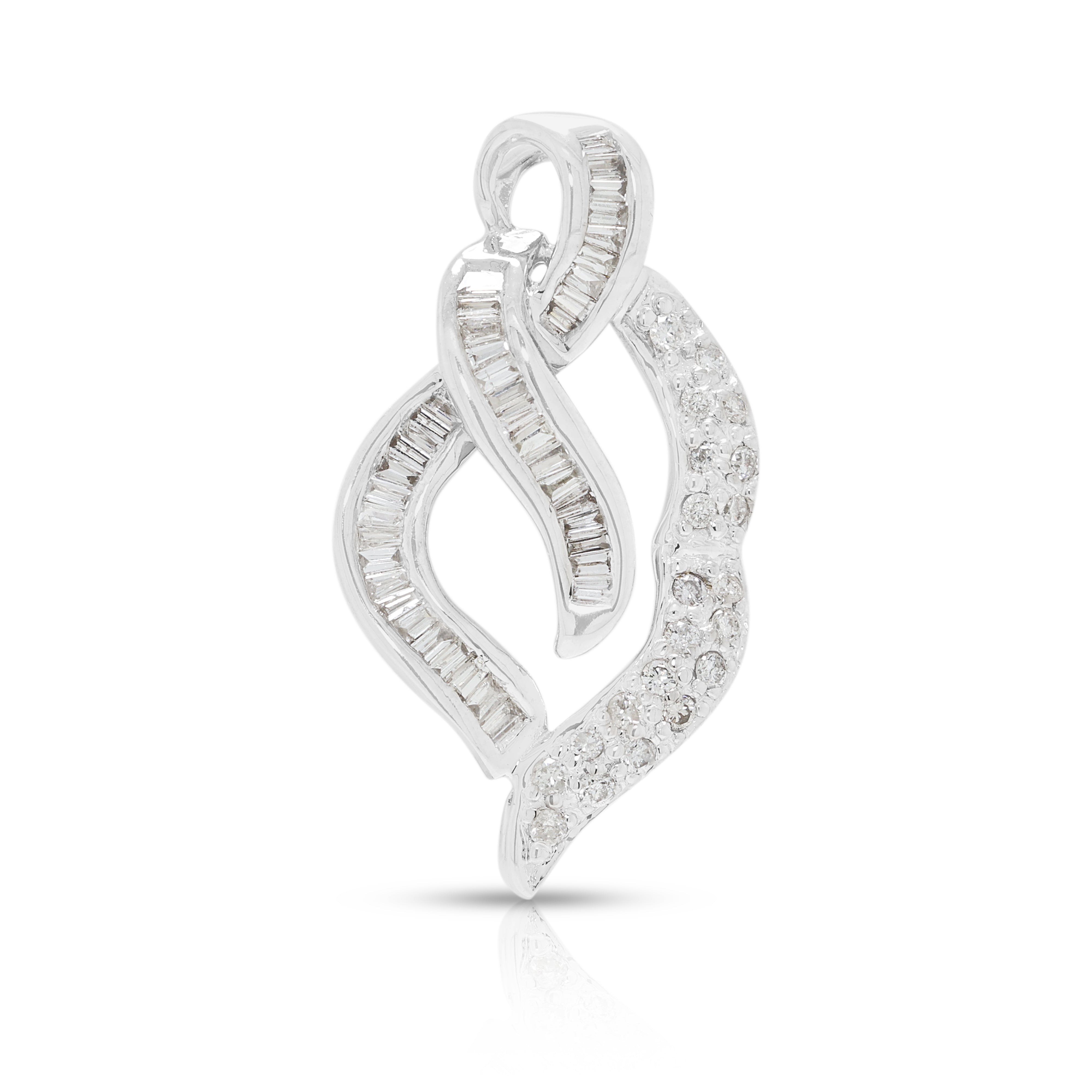 Dynamic 0.33ct Natural Diamond Pendant in 18K White Gold
