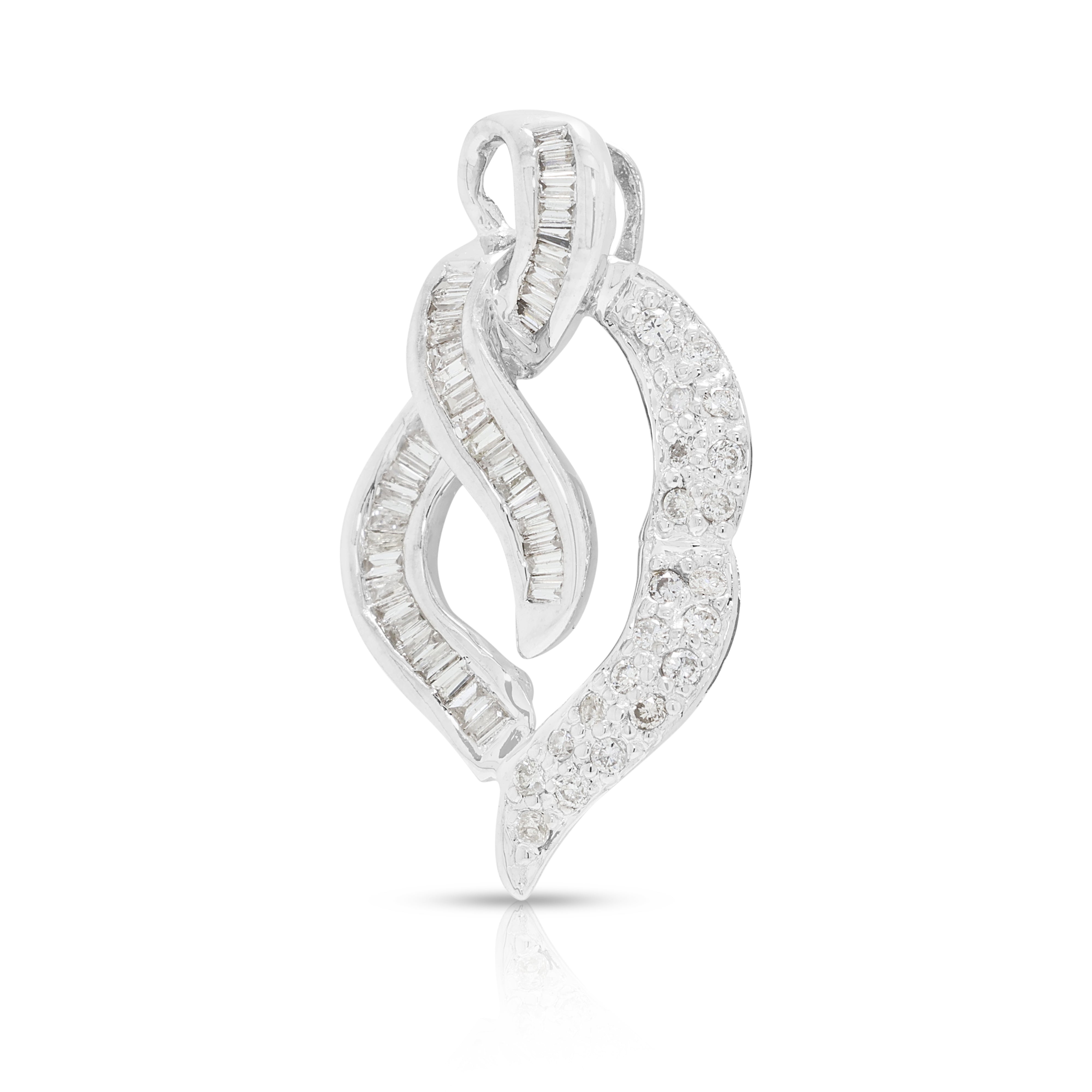 Dynamic 0.33ct Natural Diamond Pendant in 18K White Gold