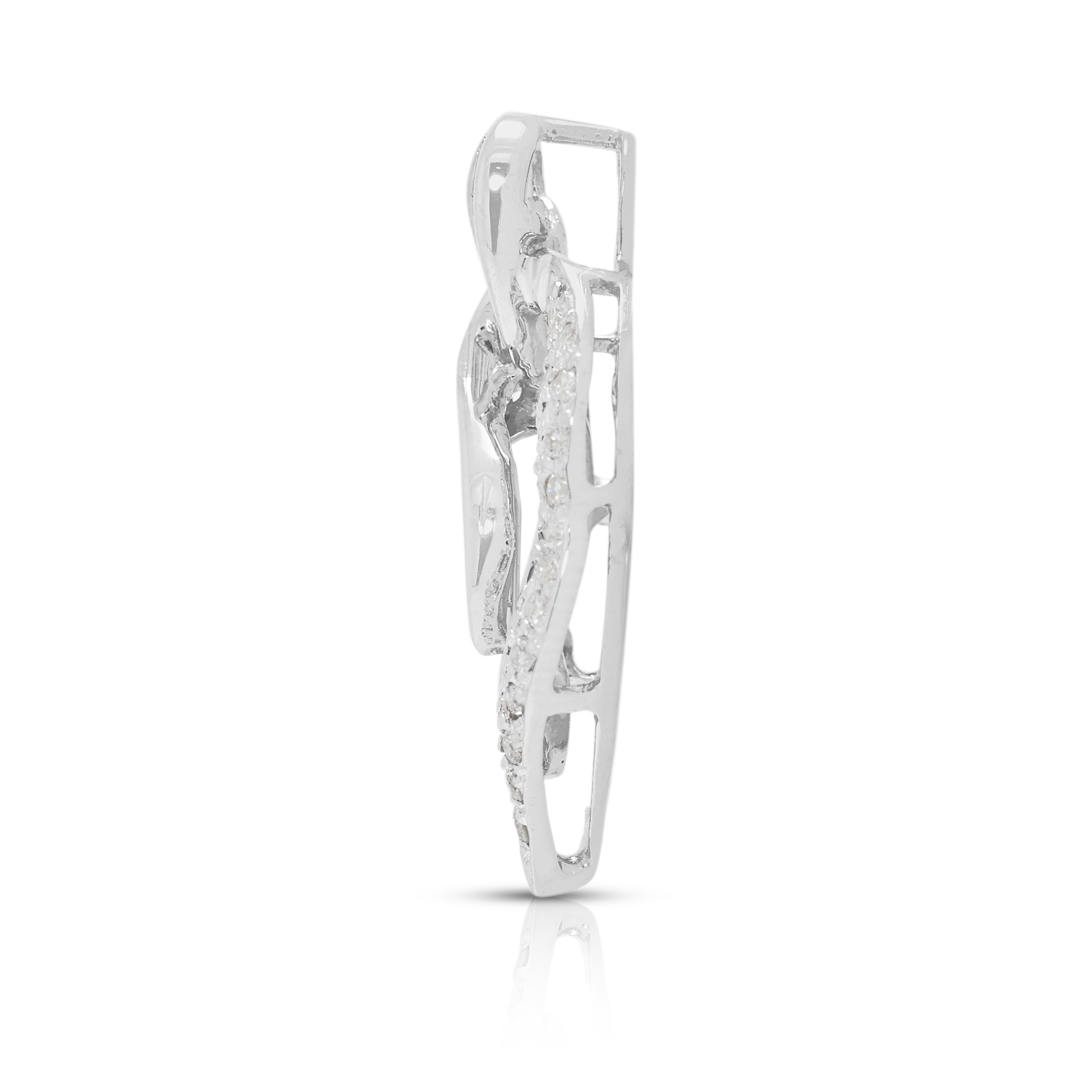 Dynamic 0.33ct Natural Diamond Pendant in 18K White Gold