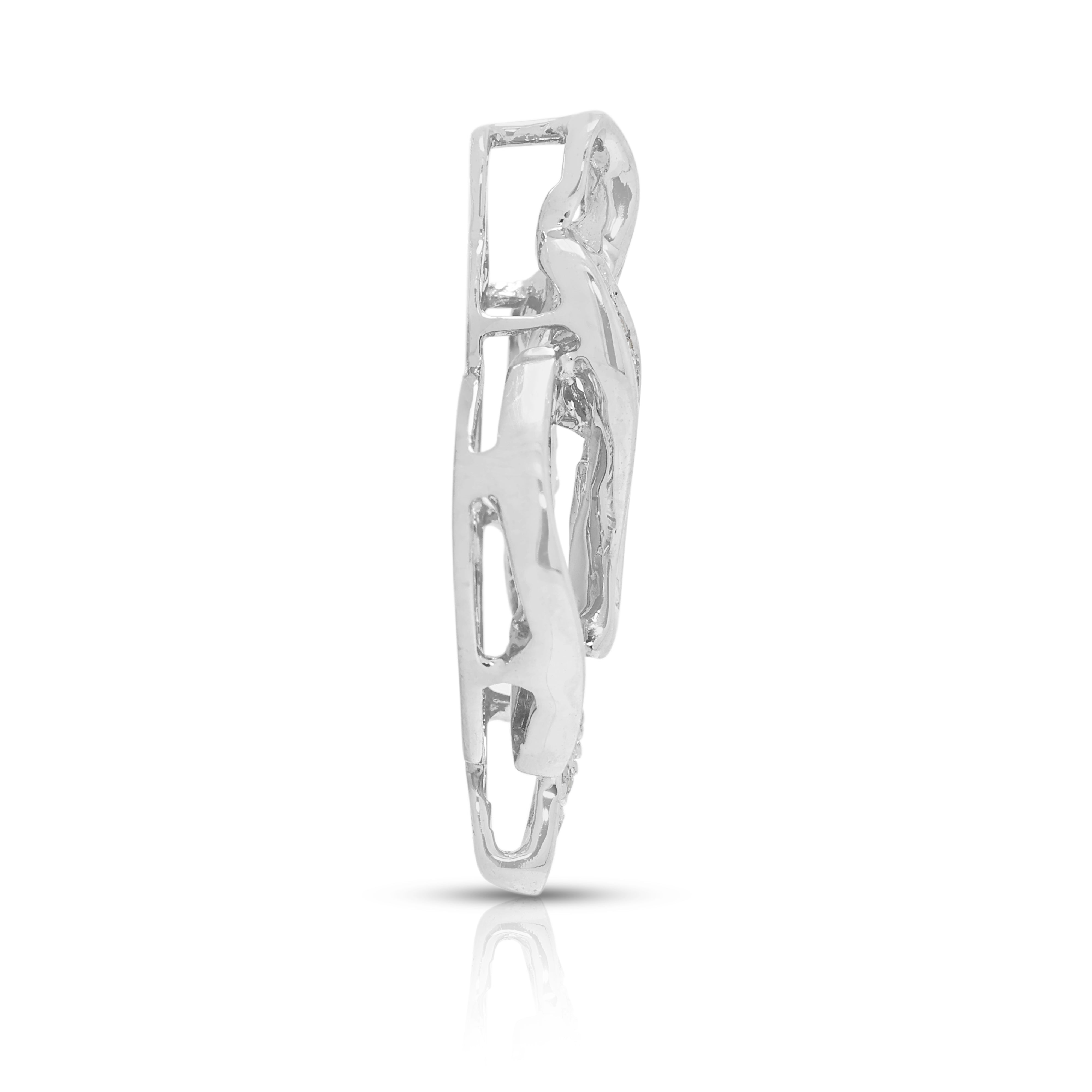 Dynamic 0.33ct Natural Diamond Pendant in 18K White Gold