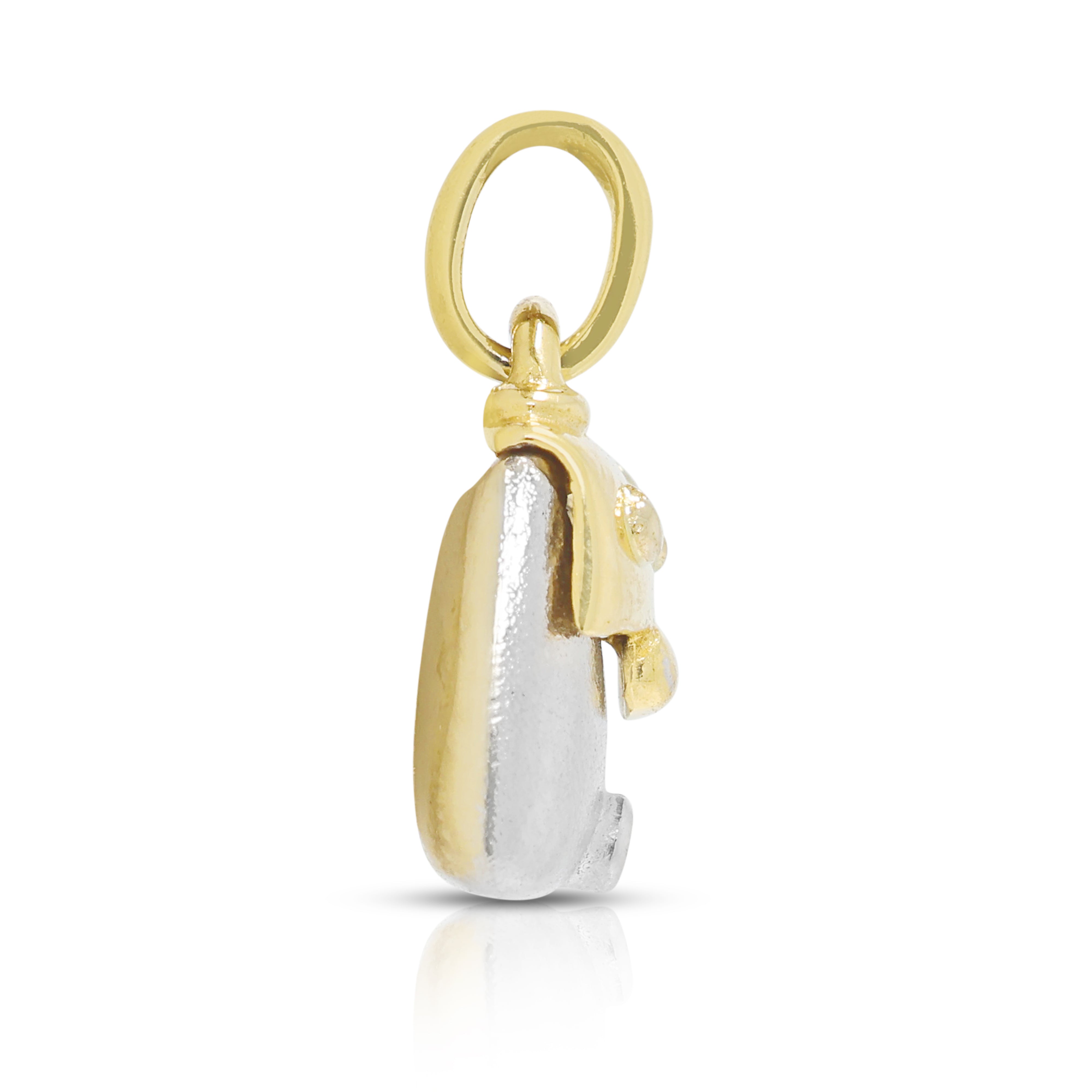 Charming 0.01ct Natural Diamond Handbag Pendant in 18K Two-Tone Gold