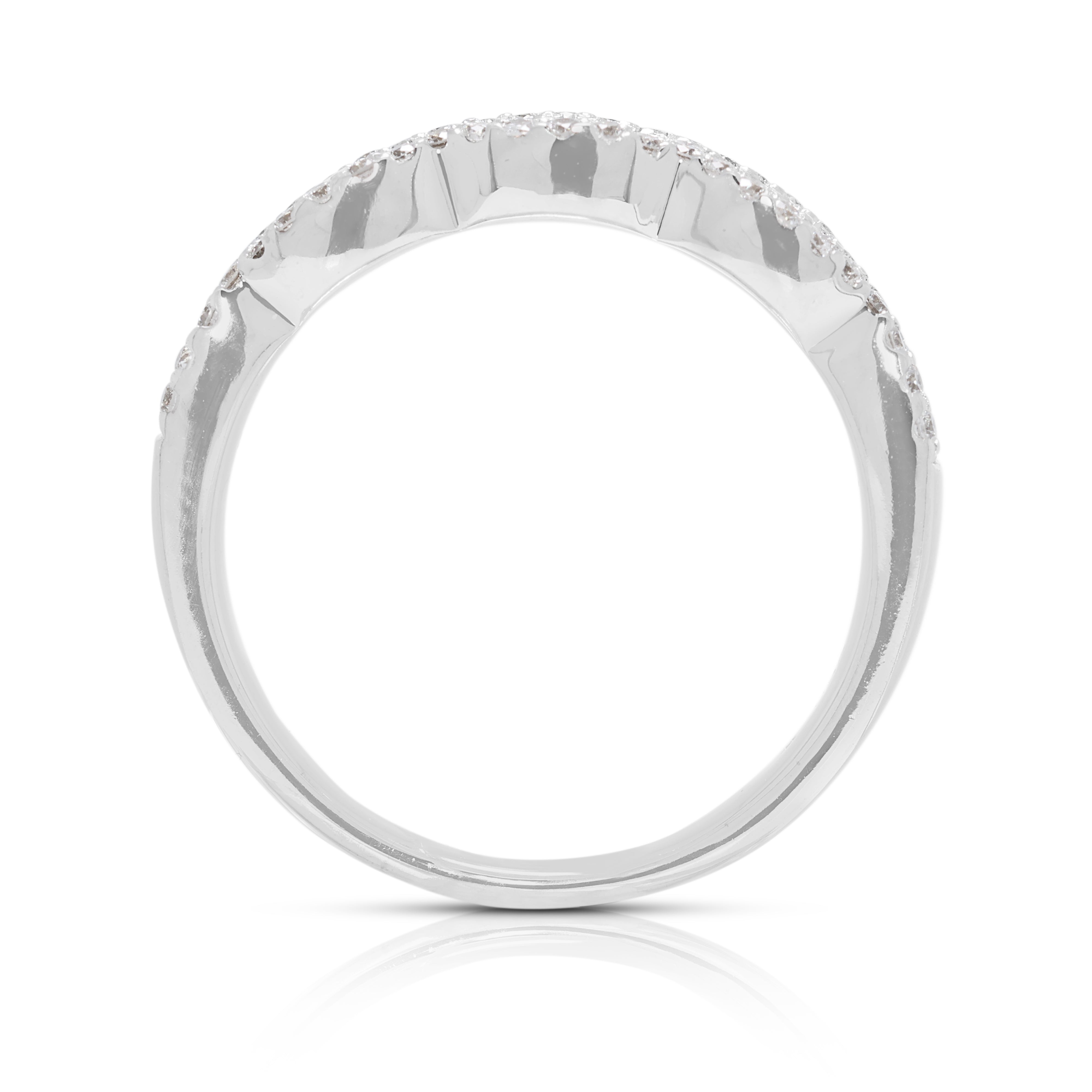 Elegant 0.65ct Natural Diamond Cluster Ring in 18K White Gold