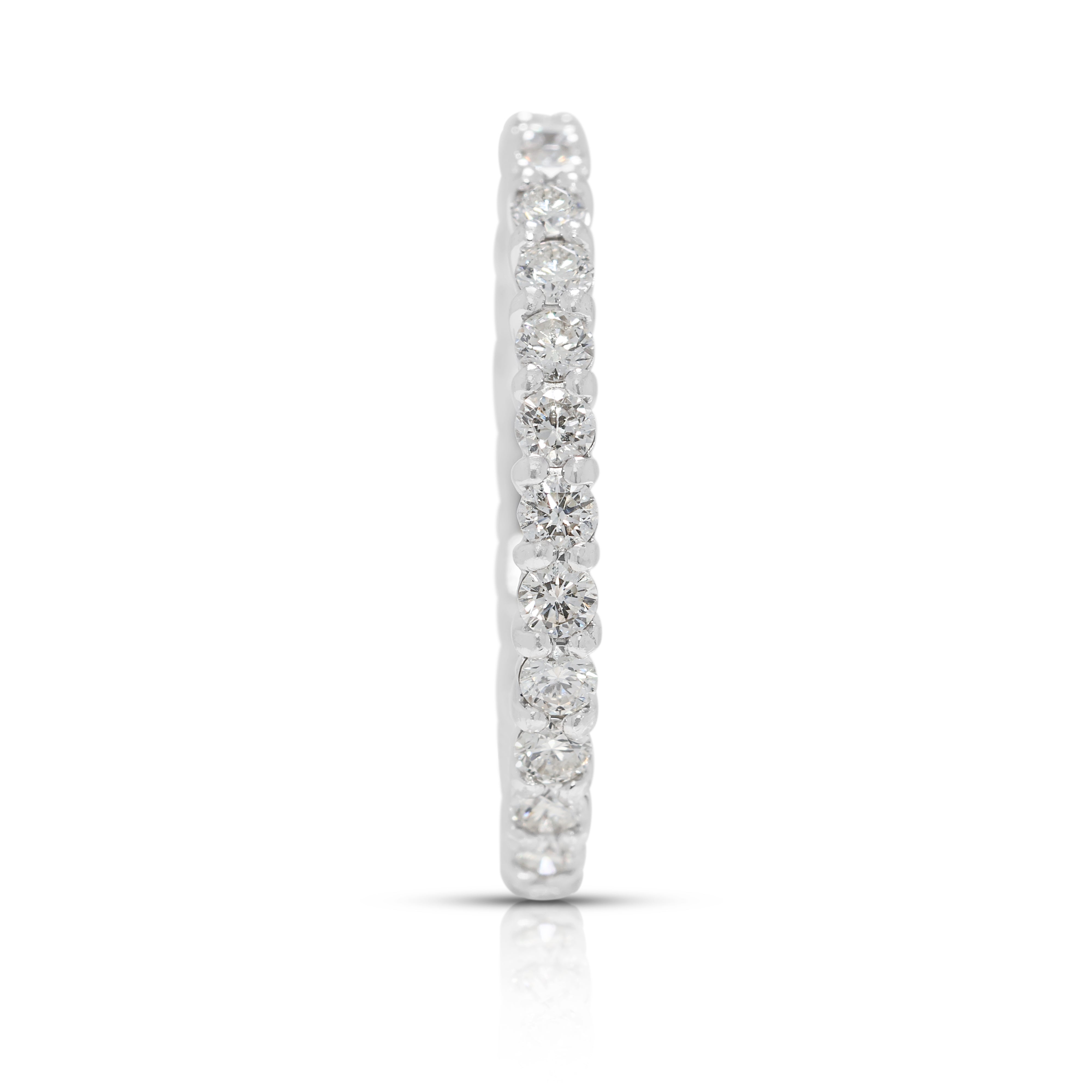 Timeless 1.08ct Natural Diamonds Eternity Ring in 14K White Gold (Unworn)