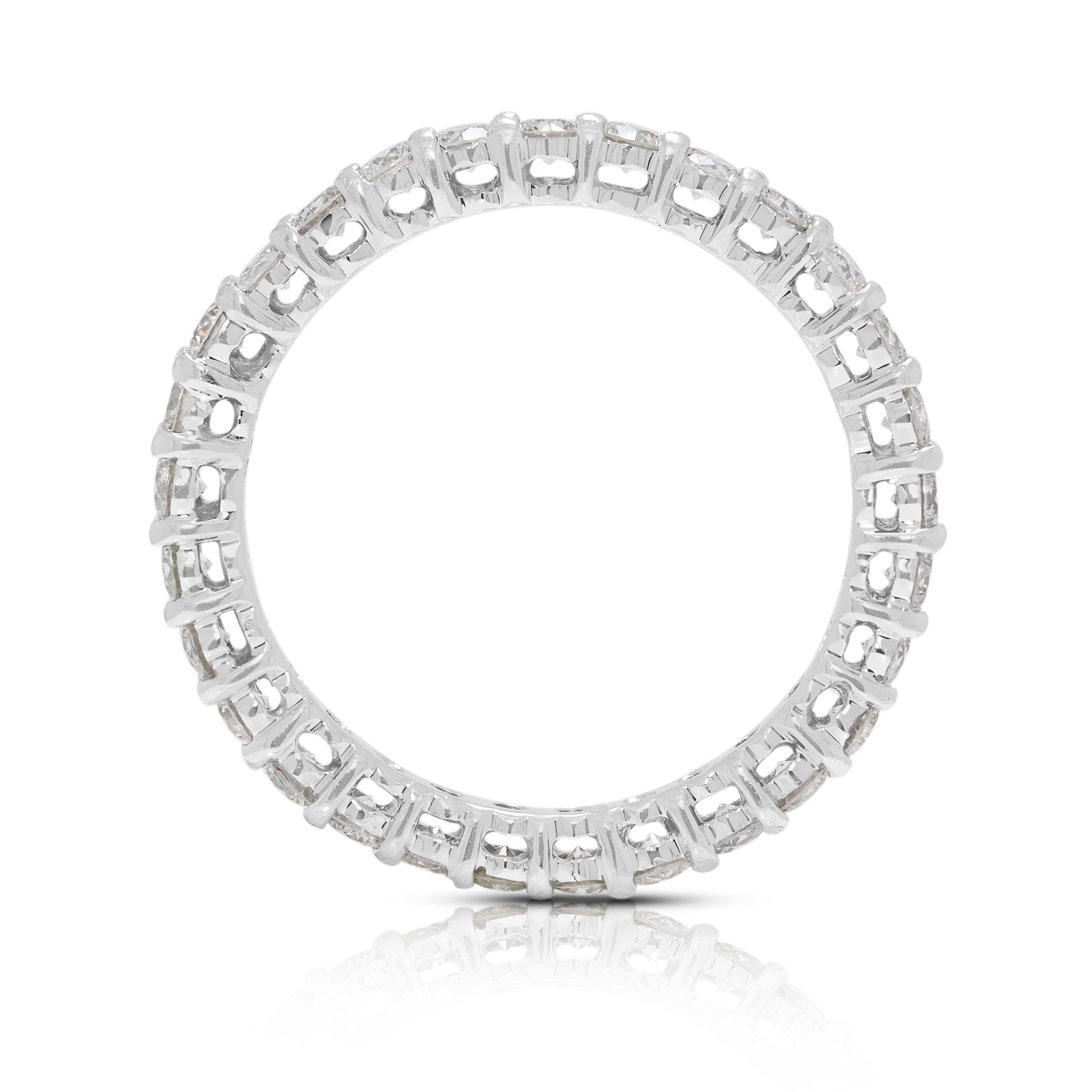Timeless 1.08ct Natural Diamonds Eternity Ring in 14K White Gold (Unworn)