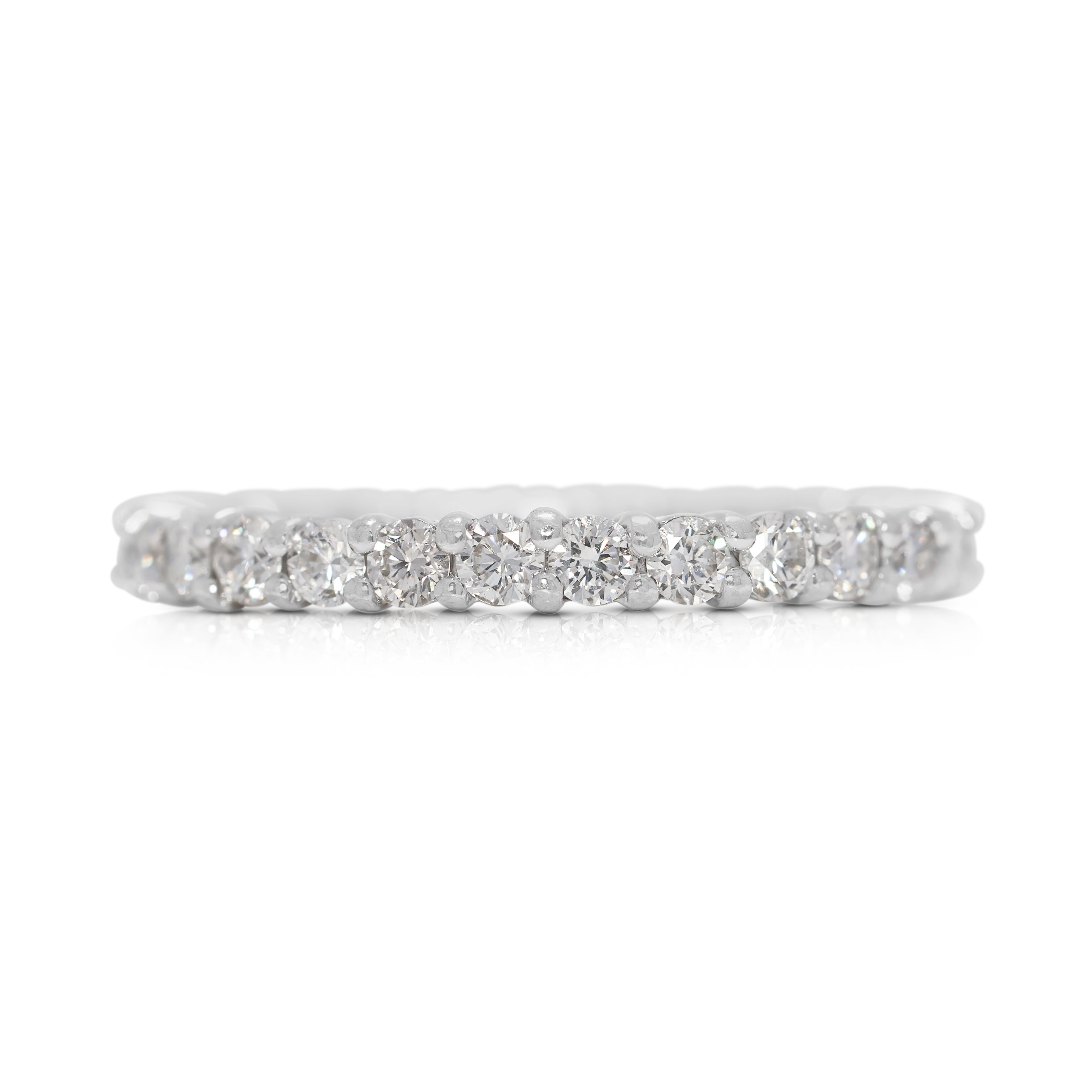 Timeless 1.08ct Natural Diamonds Eternity Ring in 14K White Gold (Unworn)
