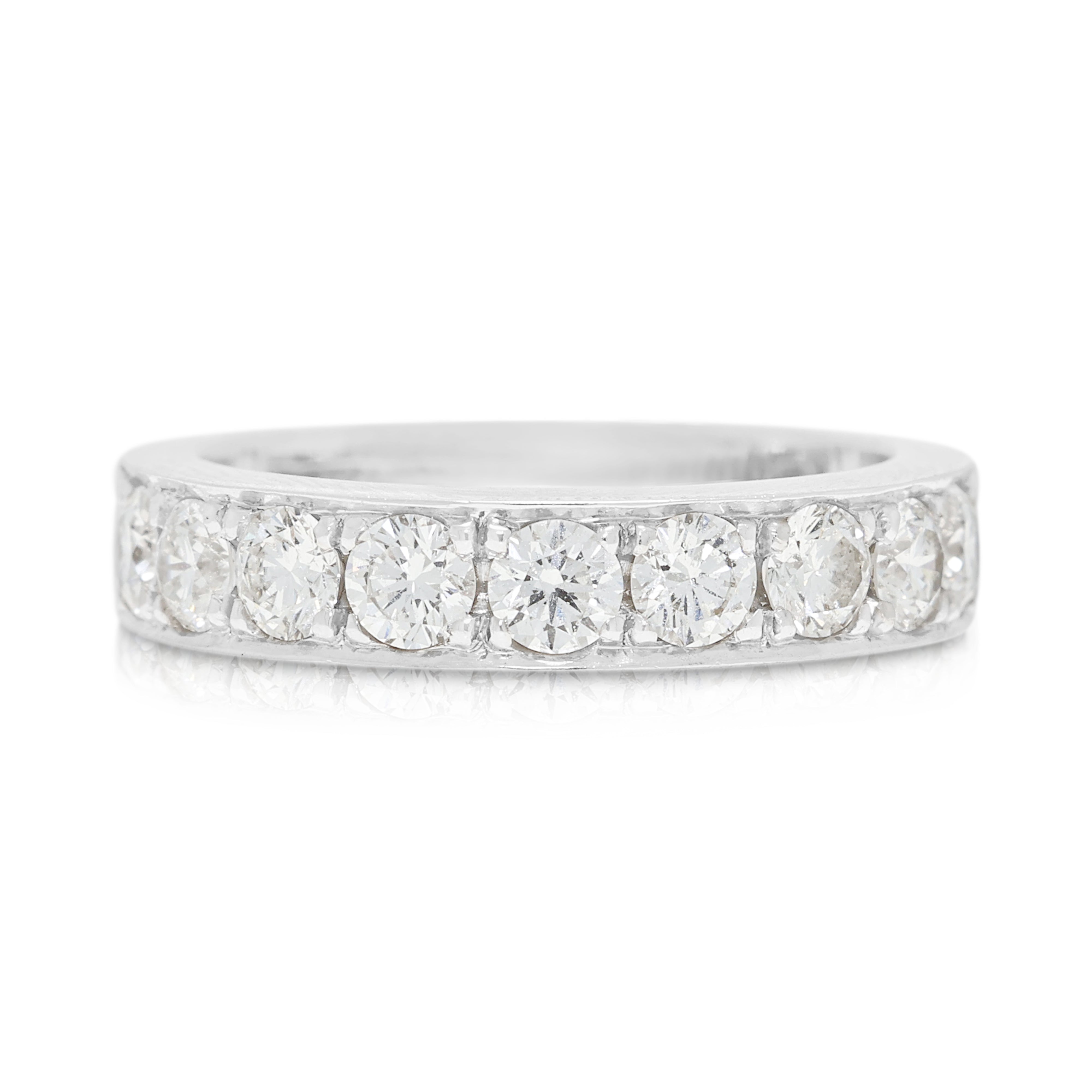 Refined 0.63ct Natural Diamond Channel-Set Band Ring in 18K White Gold