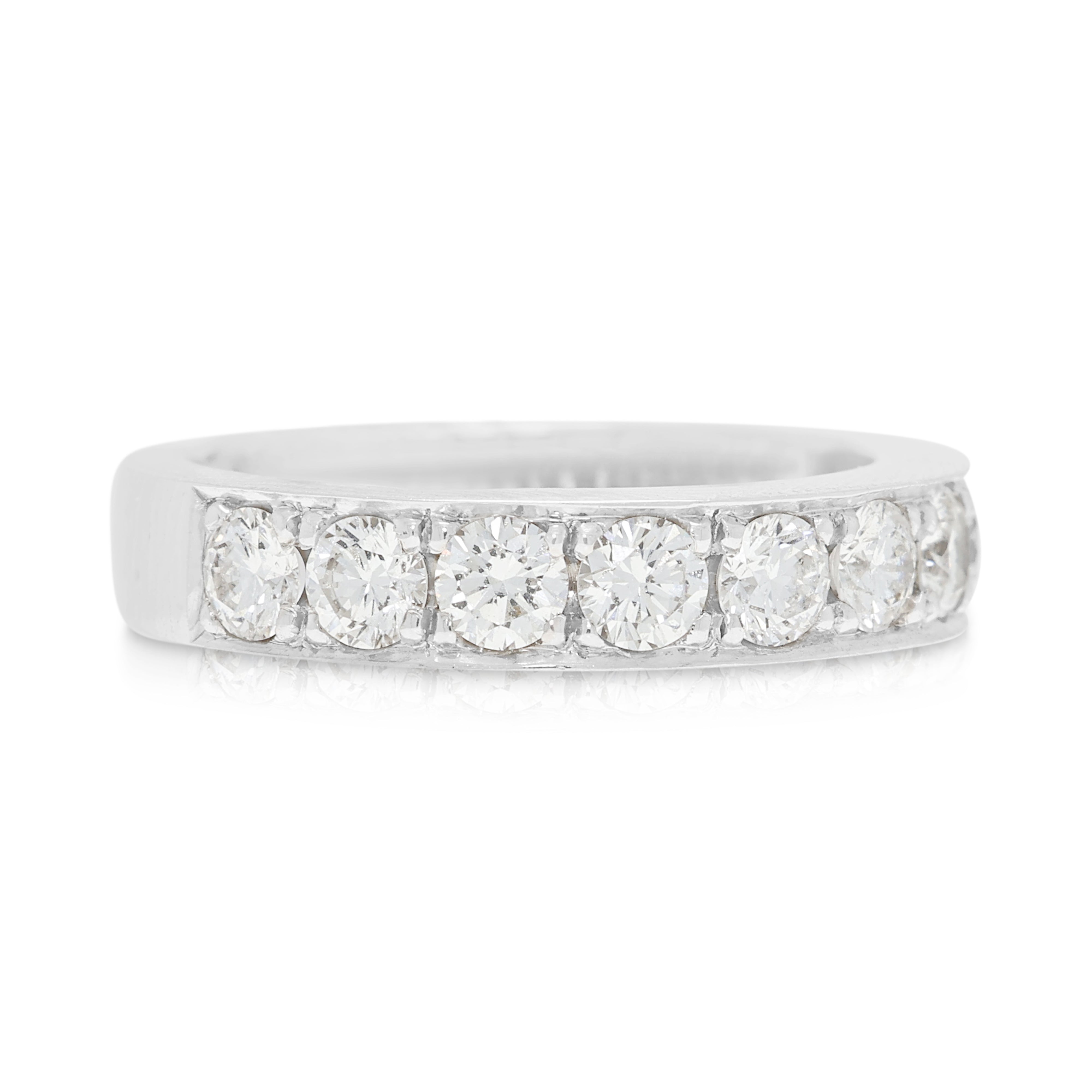 Refined 0.63ct Natural Diamond Channel-Set Band Ring in 18K White Gold