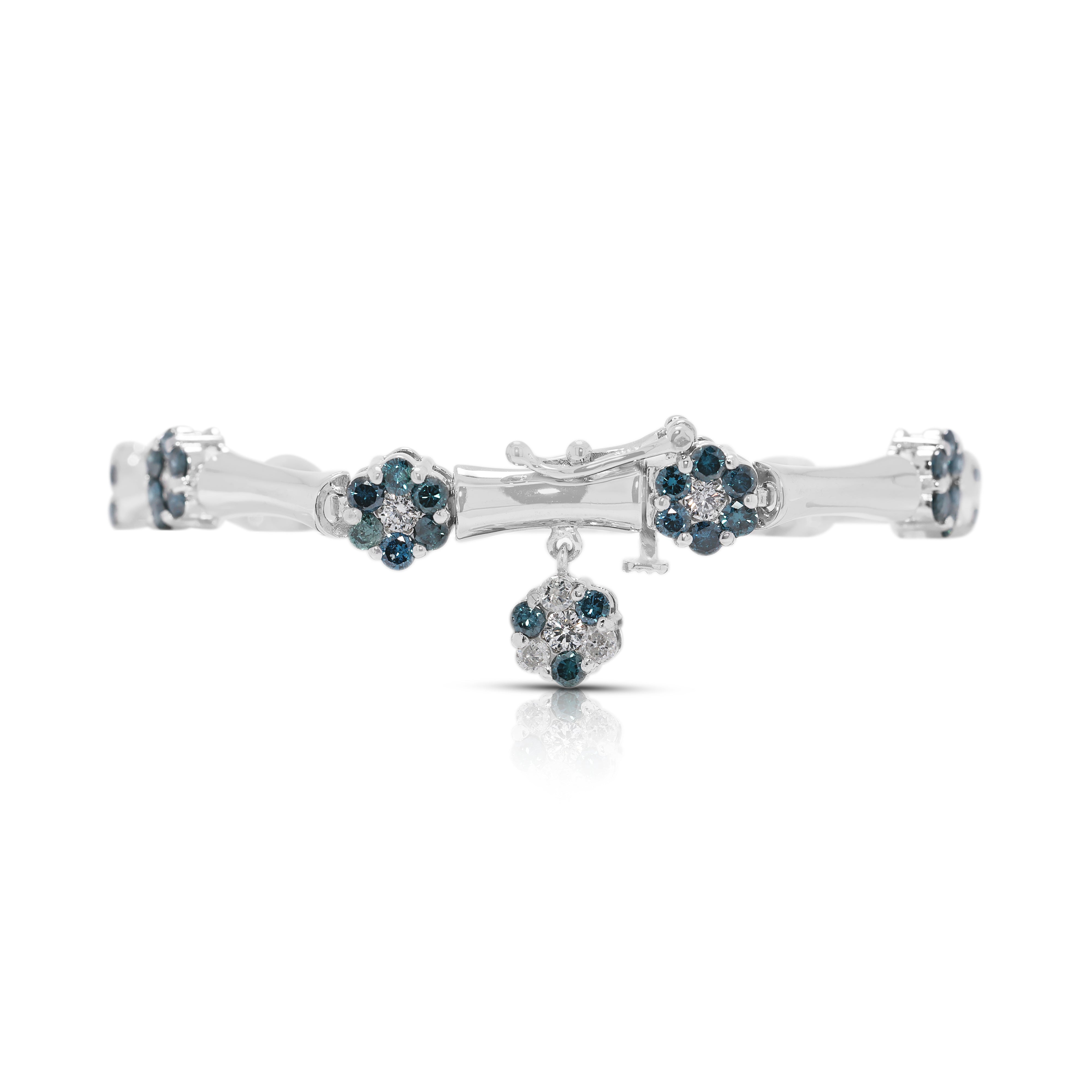 Captivating 2.51ct Natural Diamond Bracelet in 14K White Gold
