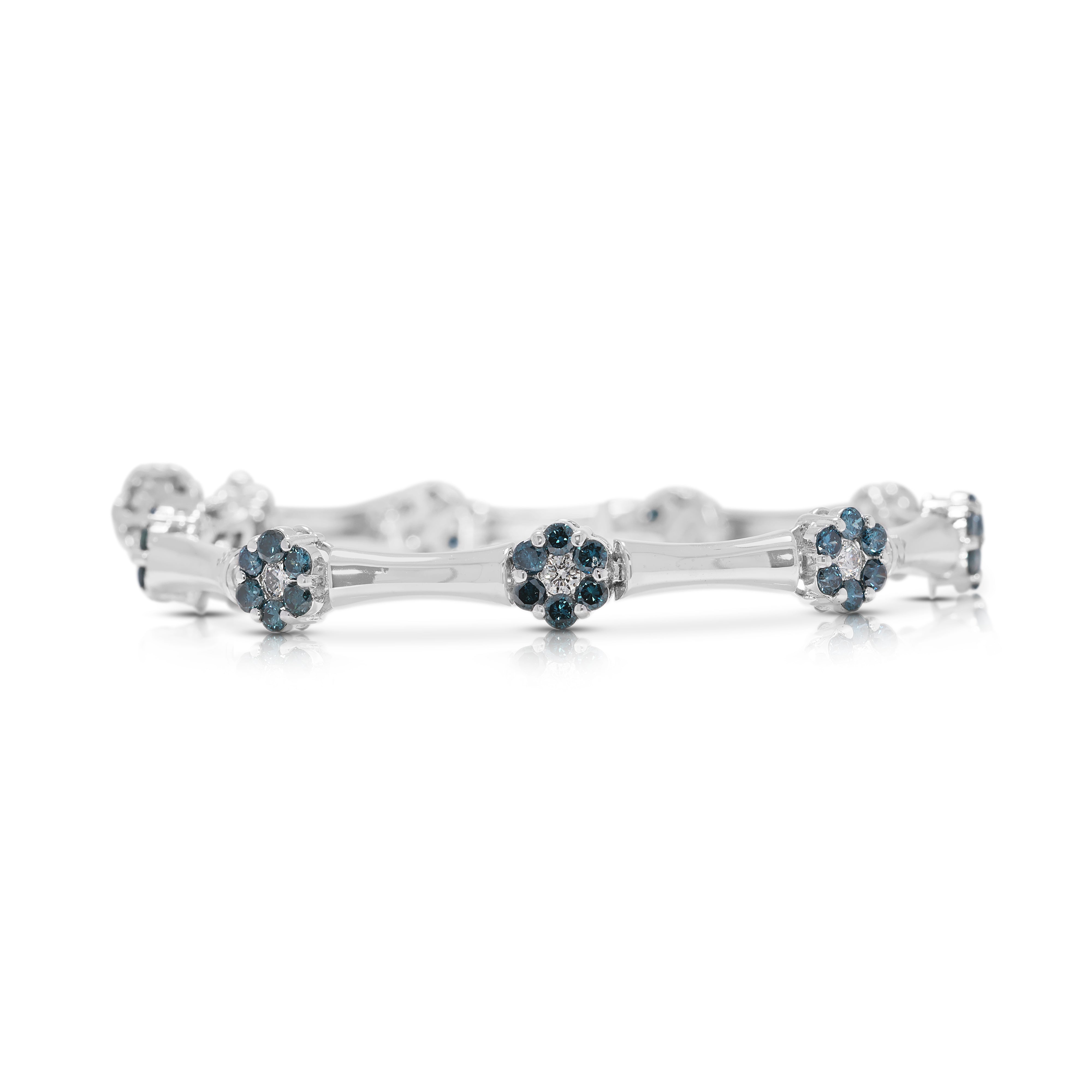Captivating 2.51ct Natural Diamond Bracelet in 14K White Gold