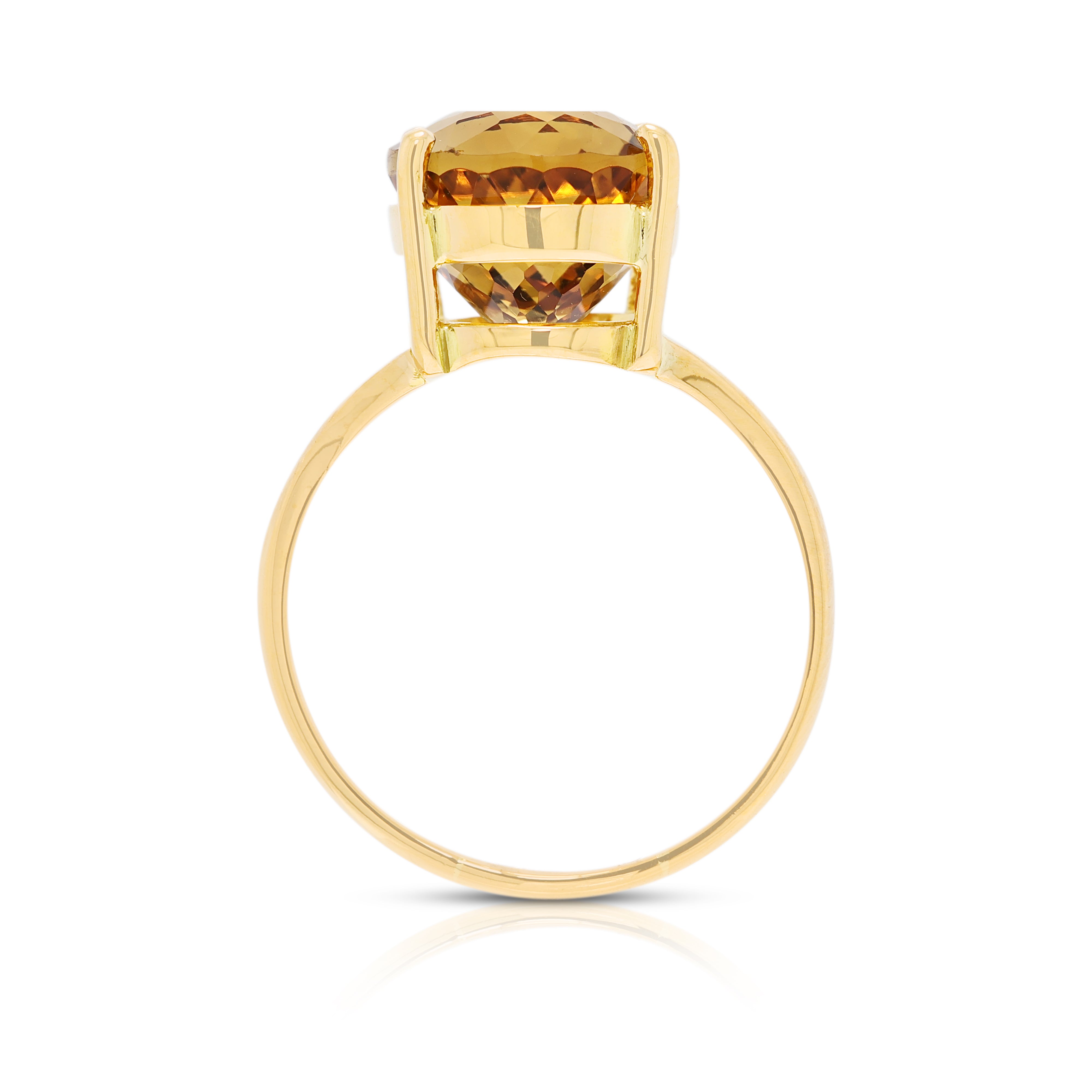 Spectacular 9.13ct Citrine Split Shank Ring in 21K Yellow Gold