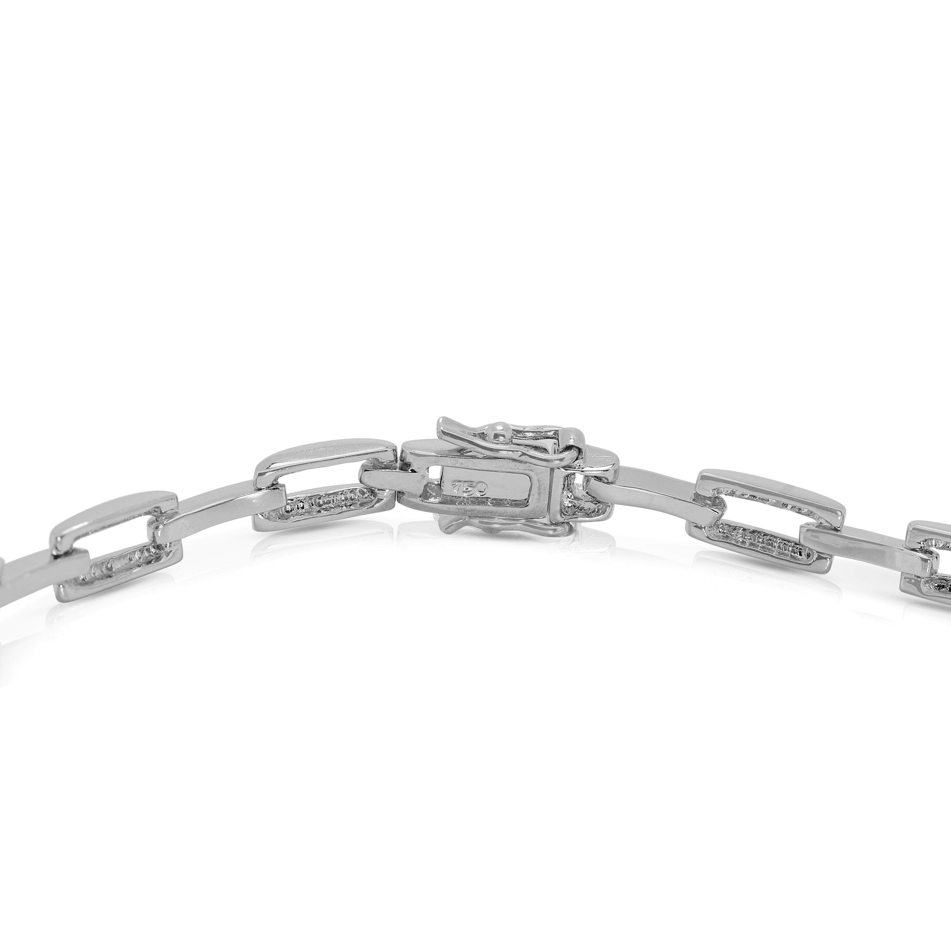 Alluring 0.80ct Natural Diamond Bracelet in 18K White Gold