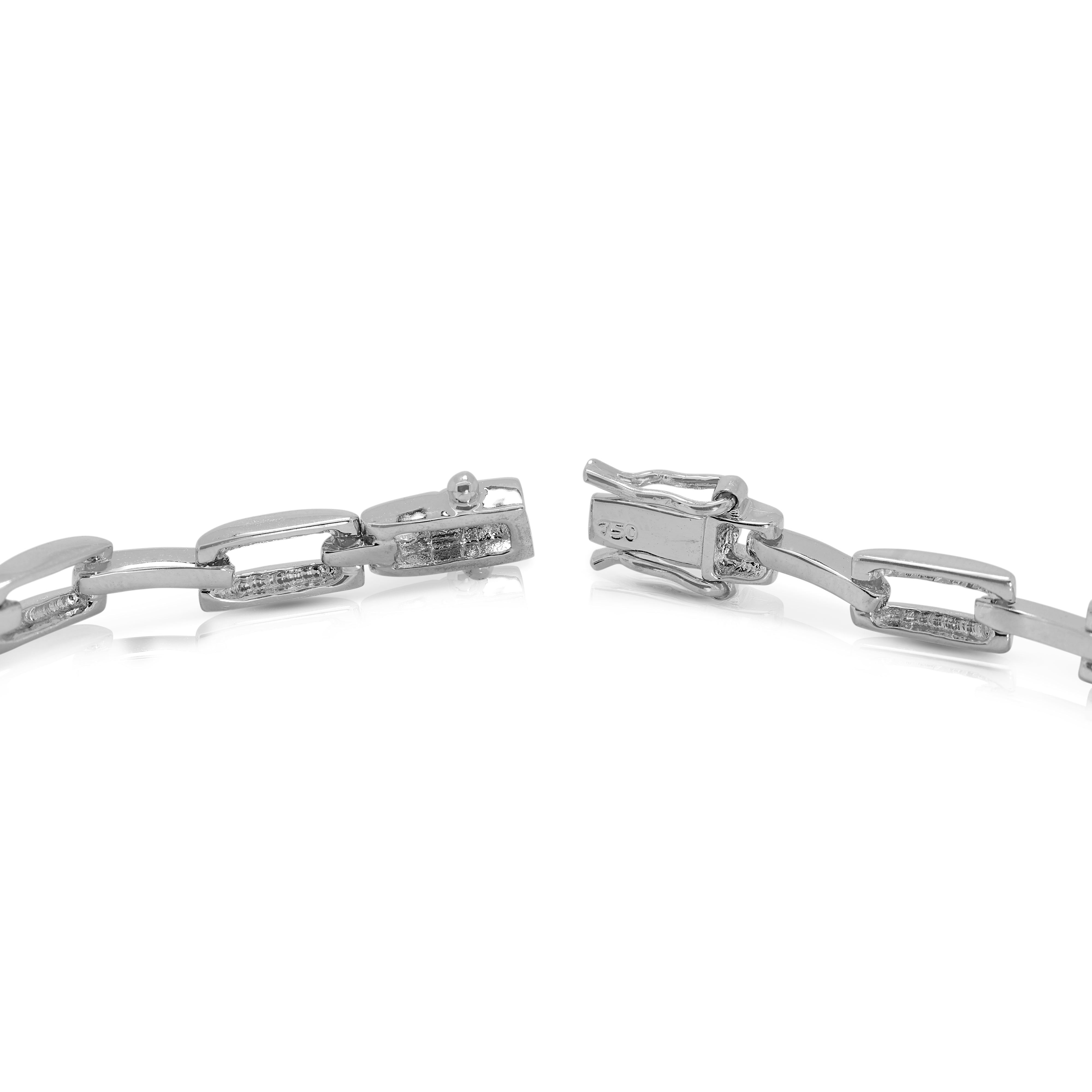 Alluring 0.80ct Natural Diamond Bracelet in 18K White Gold