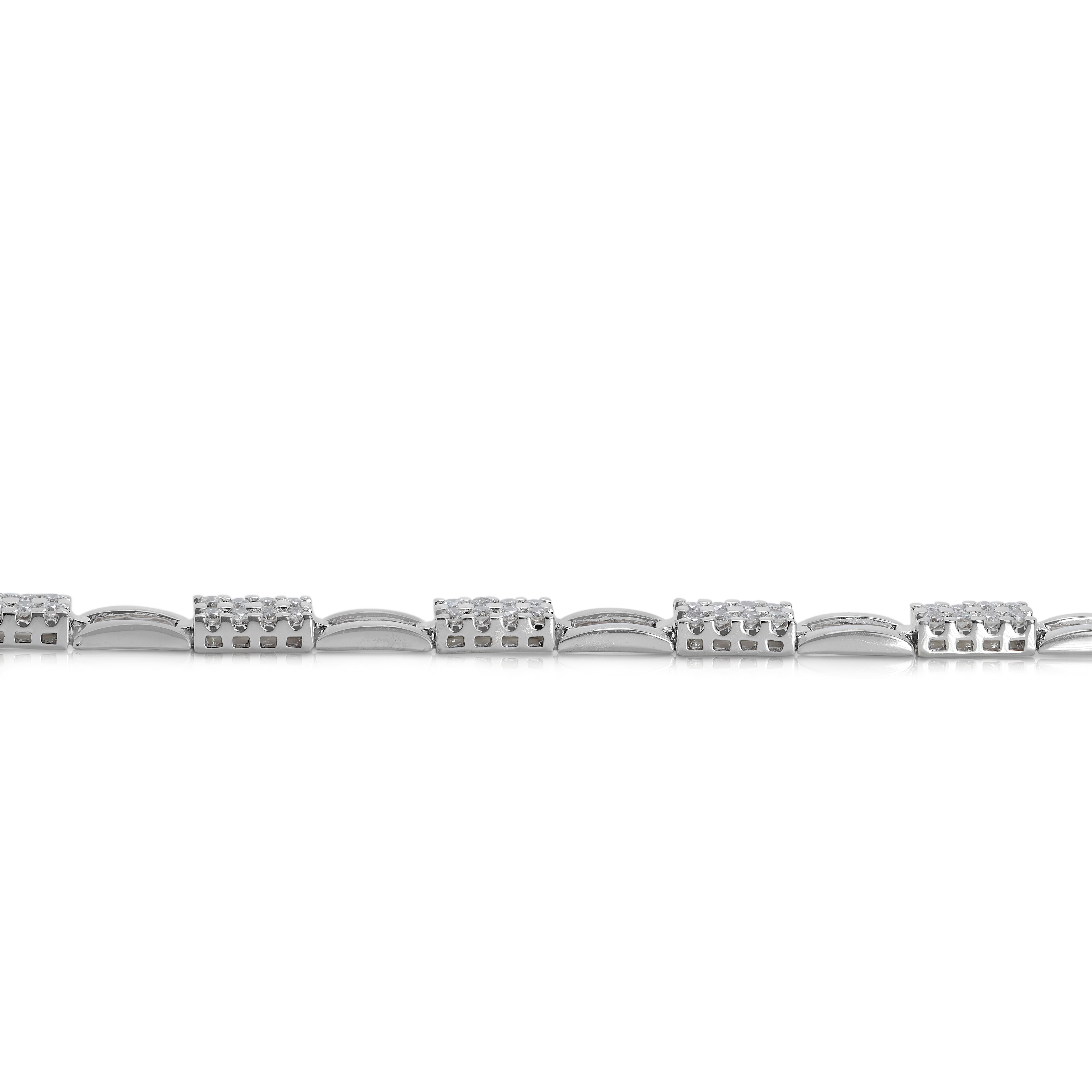 Alluring 0.80ct Natural Diamond Bracelet in 18K White Gold