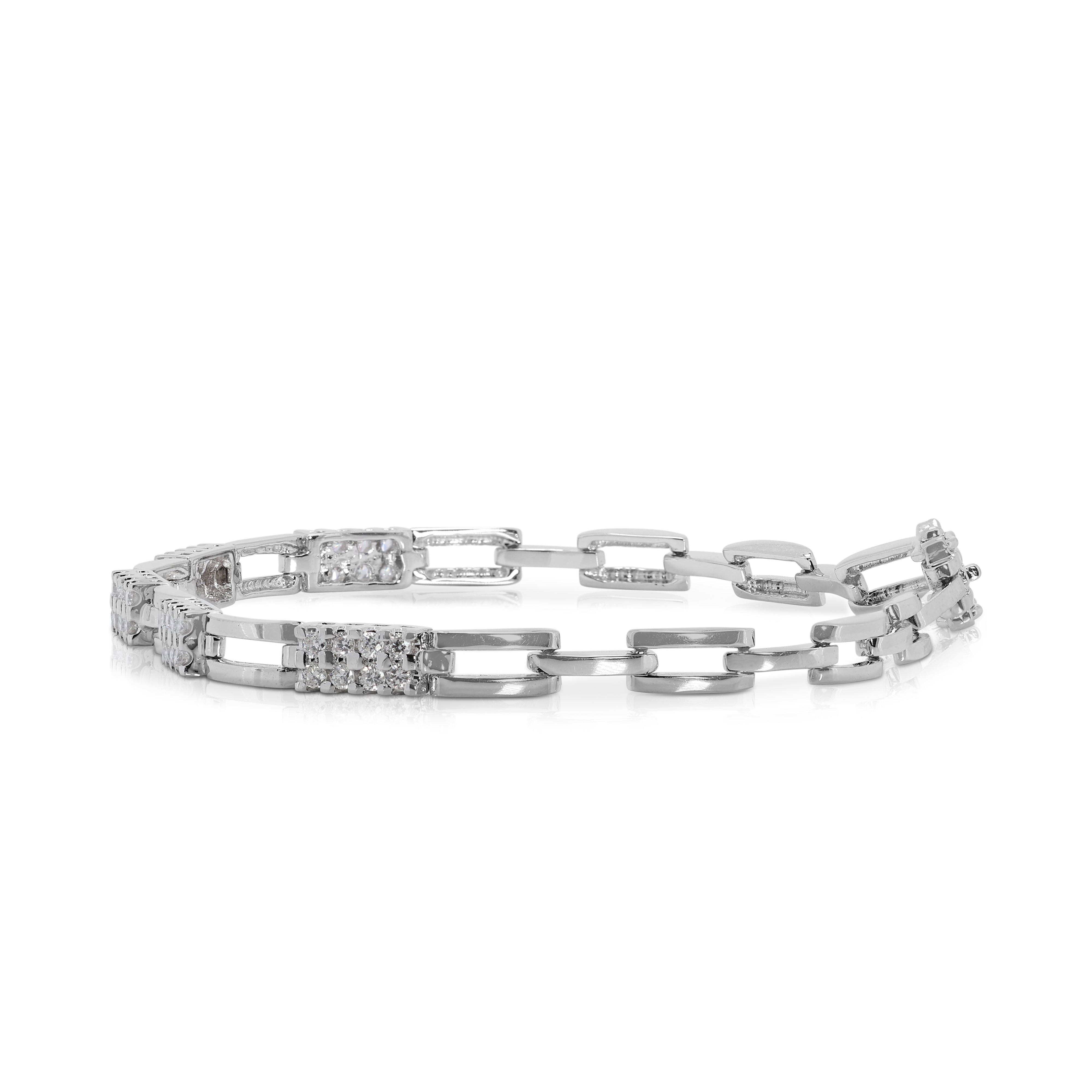 Alluring 0.80ct Natural Diamond Bracelet in 18K White Gold