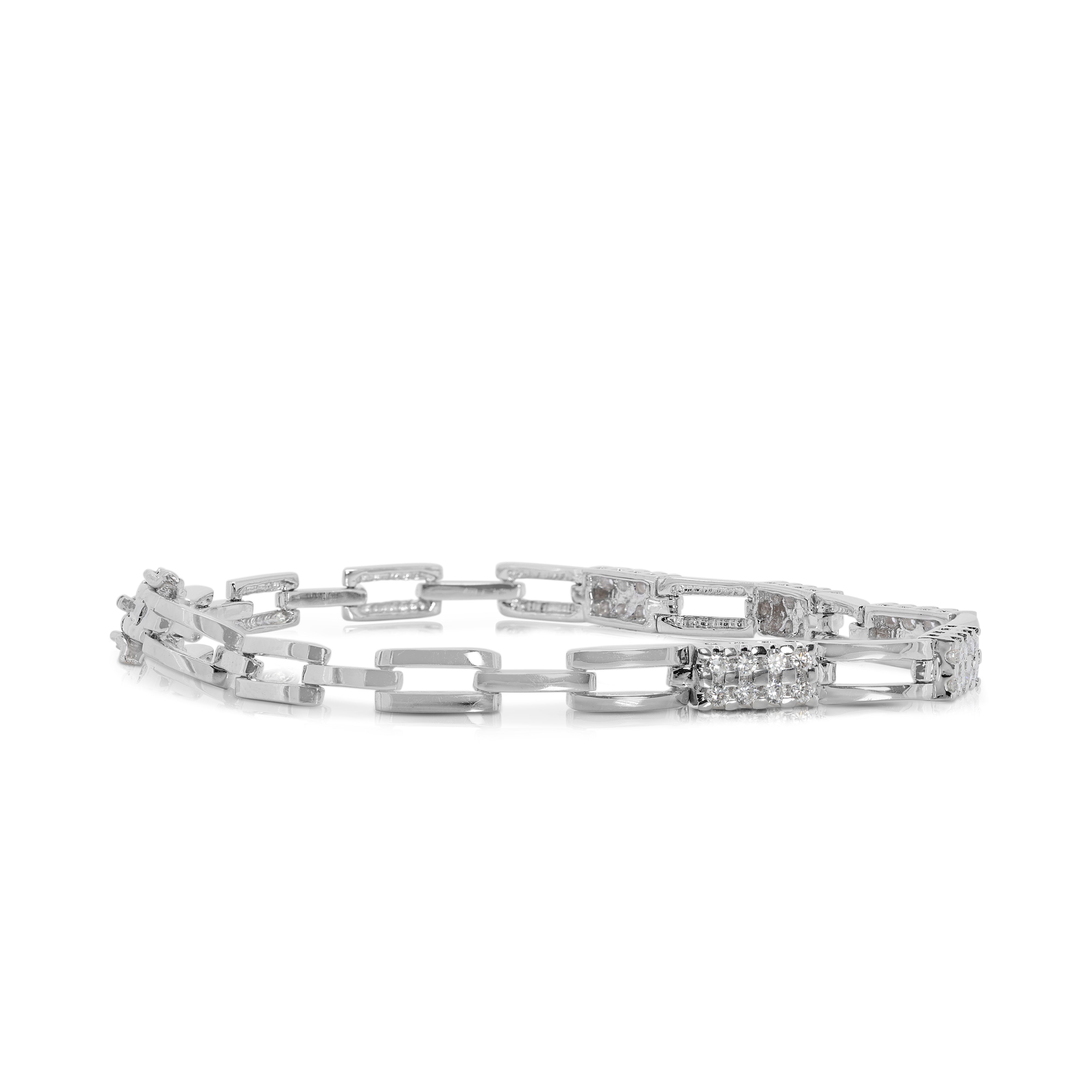 Alluring 0.80ct Natural Diamond Bracelet in 18K White Gold