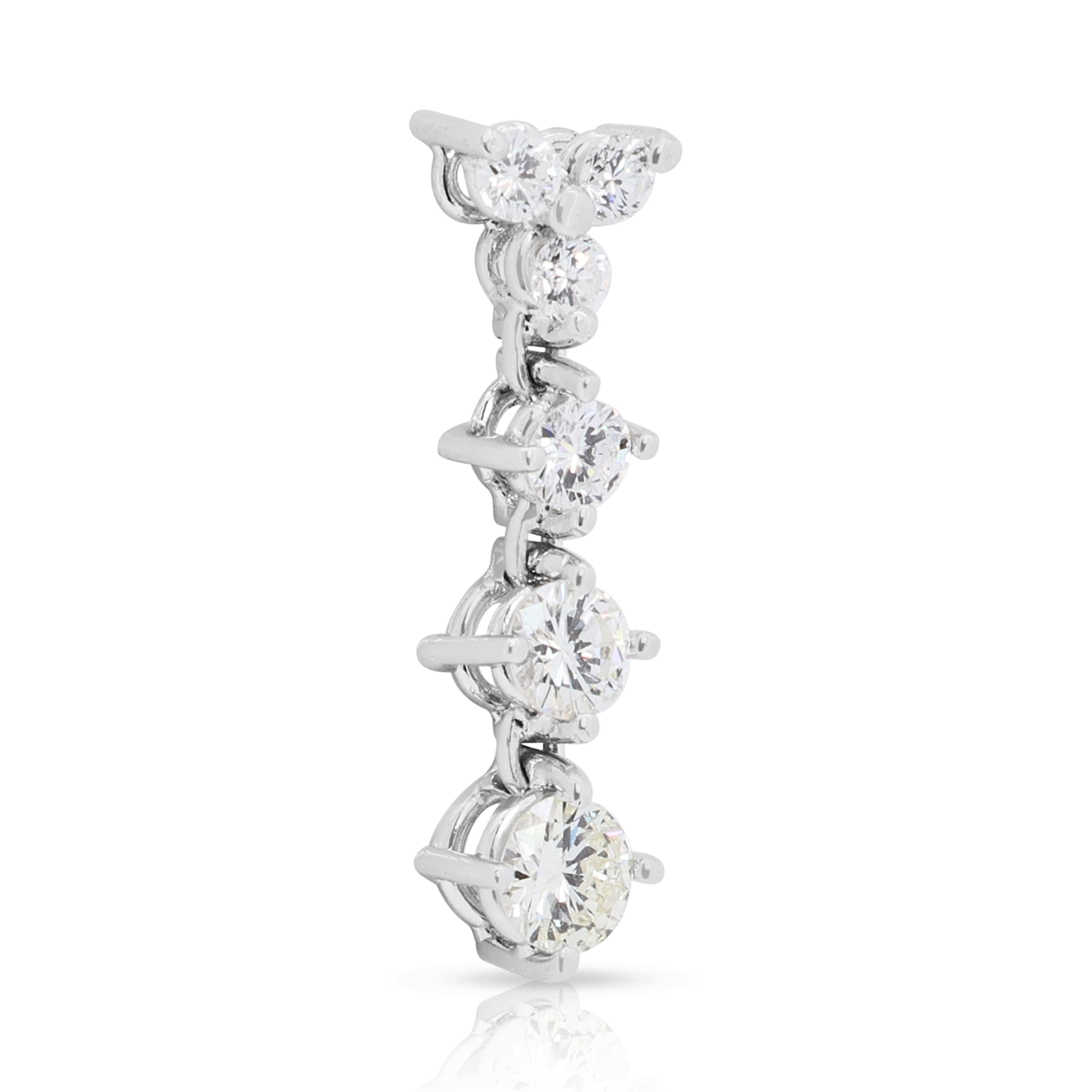 Elegant 18K White Gold Pendant with 0.45ct Natural Diamonds