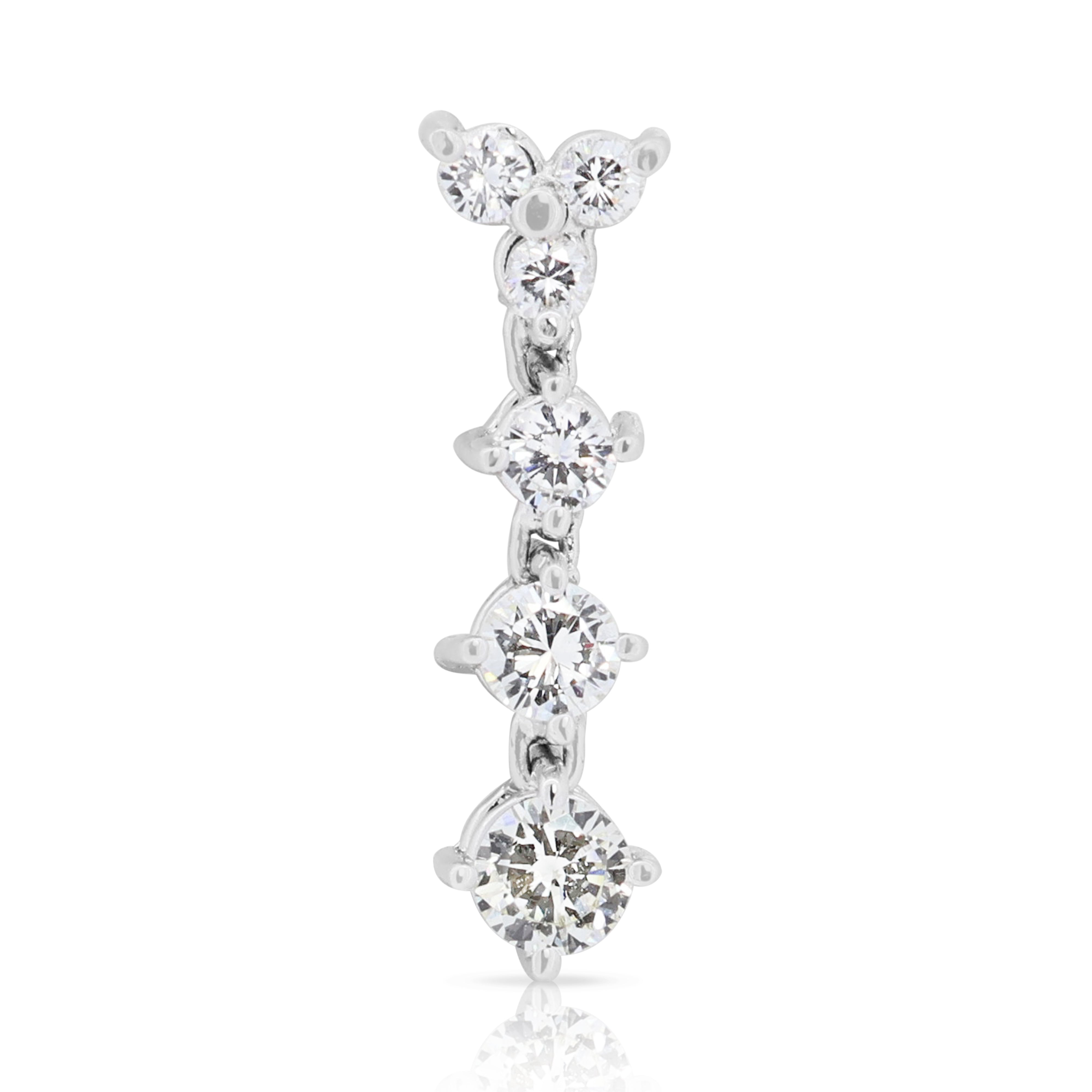 Elegant 18K White Gold Pendant with 0.45ct Natural Diamonds