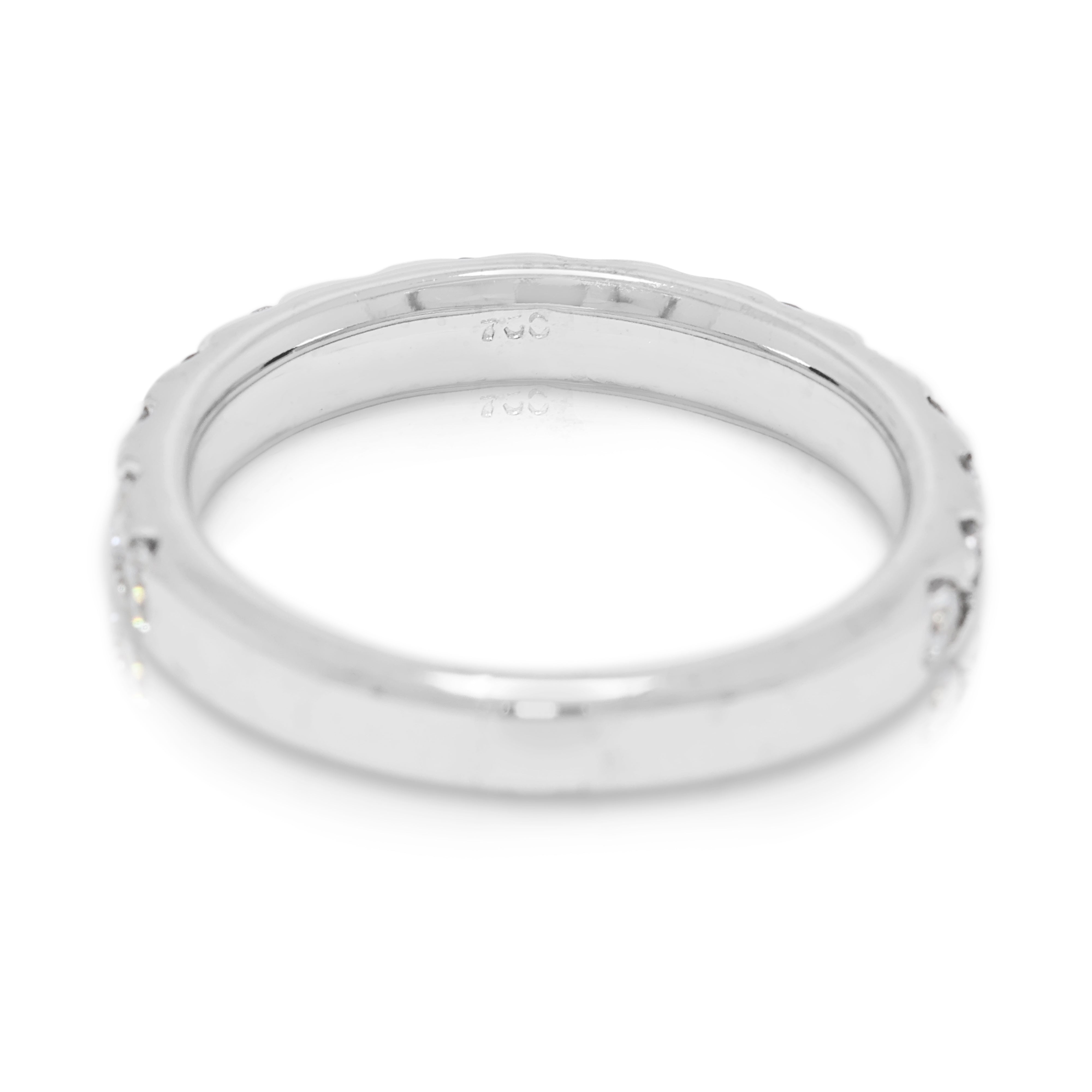 Graceful 0.75ct Natural Diamond Ring in 18K White Gold