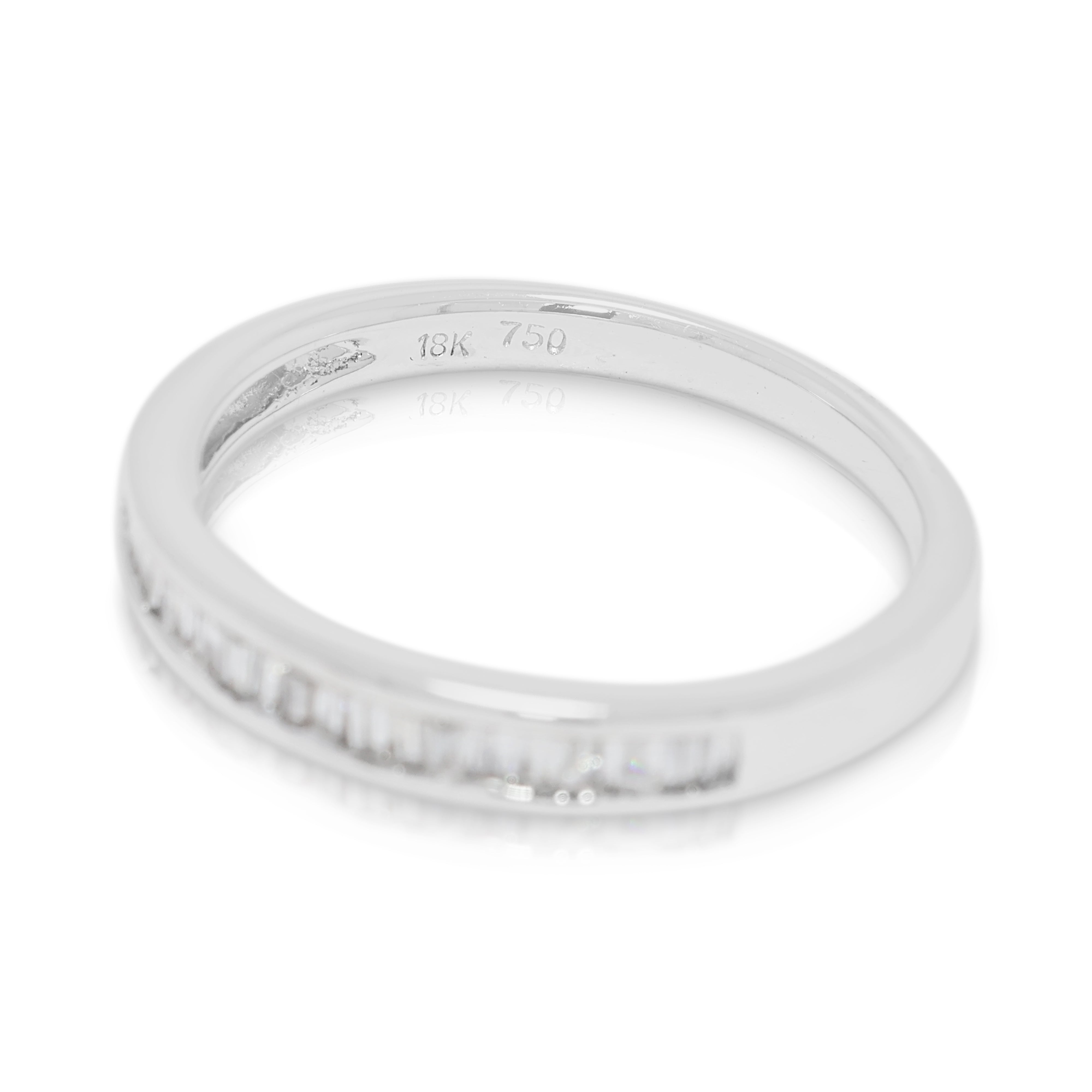 Minimalist 0.26ct Natural Diamond Ring in 18K White Gold