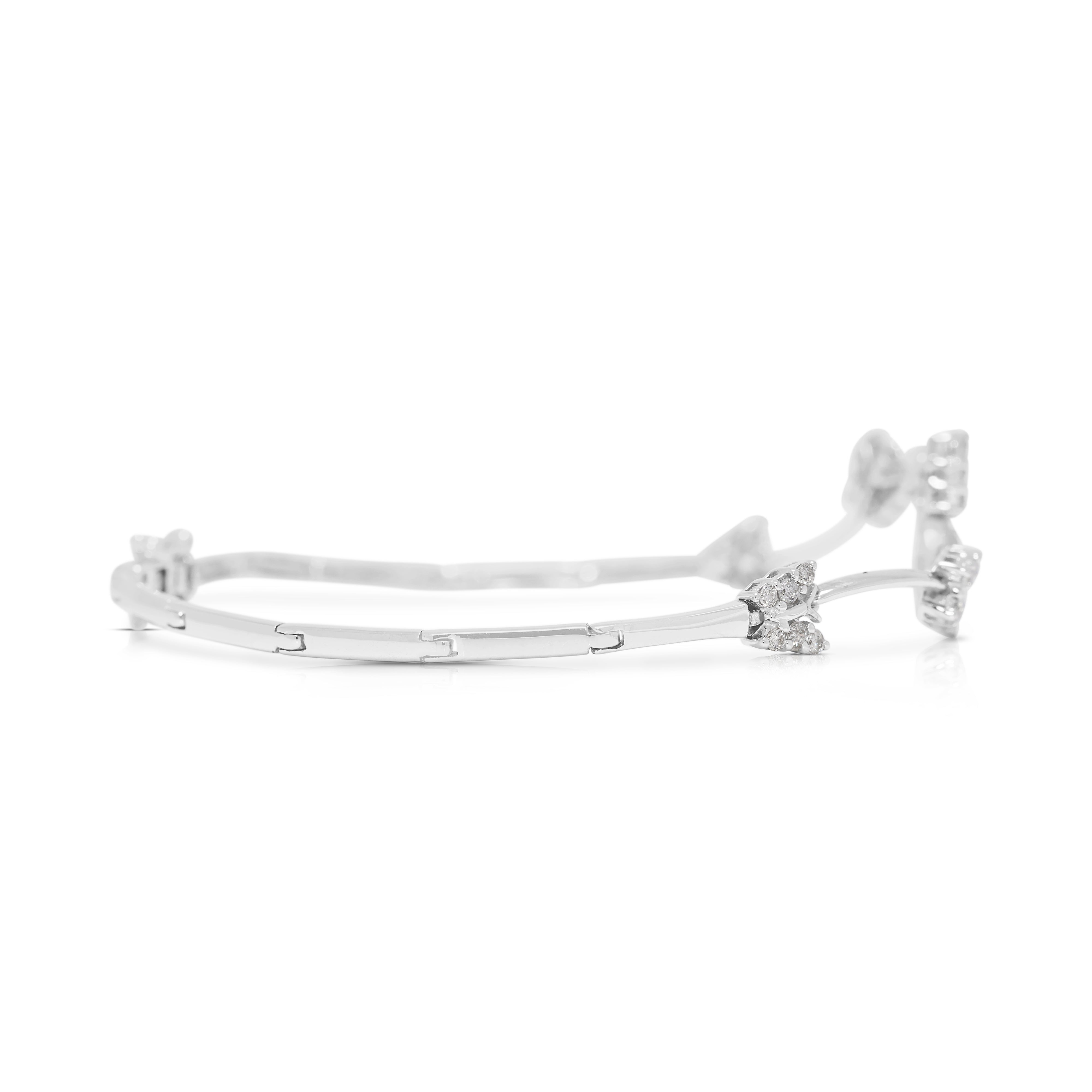 Quirky 0.30ct Natural Diamond Butterfly 18K White Gold Bracelet (Unworn)