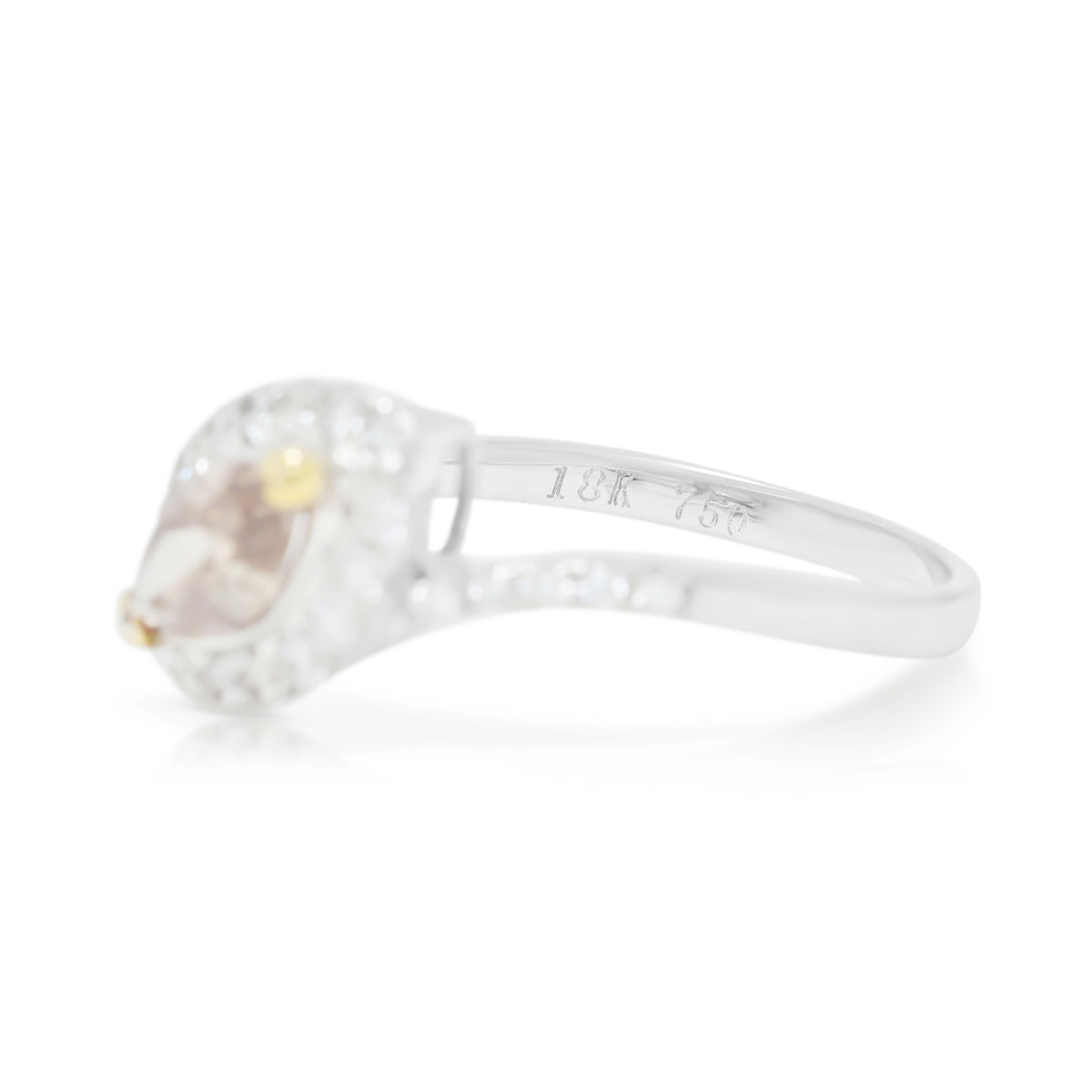 Spectacular 0.83ct Natural Diamond Bypass Halo Ring in 18K Two-Tone Gold - GIA Certified