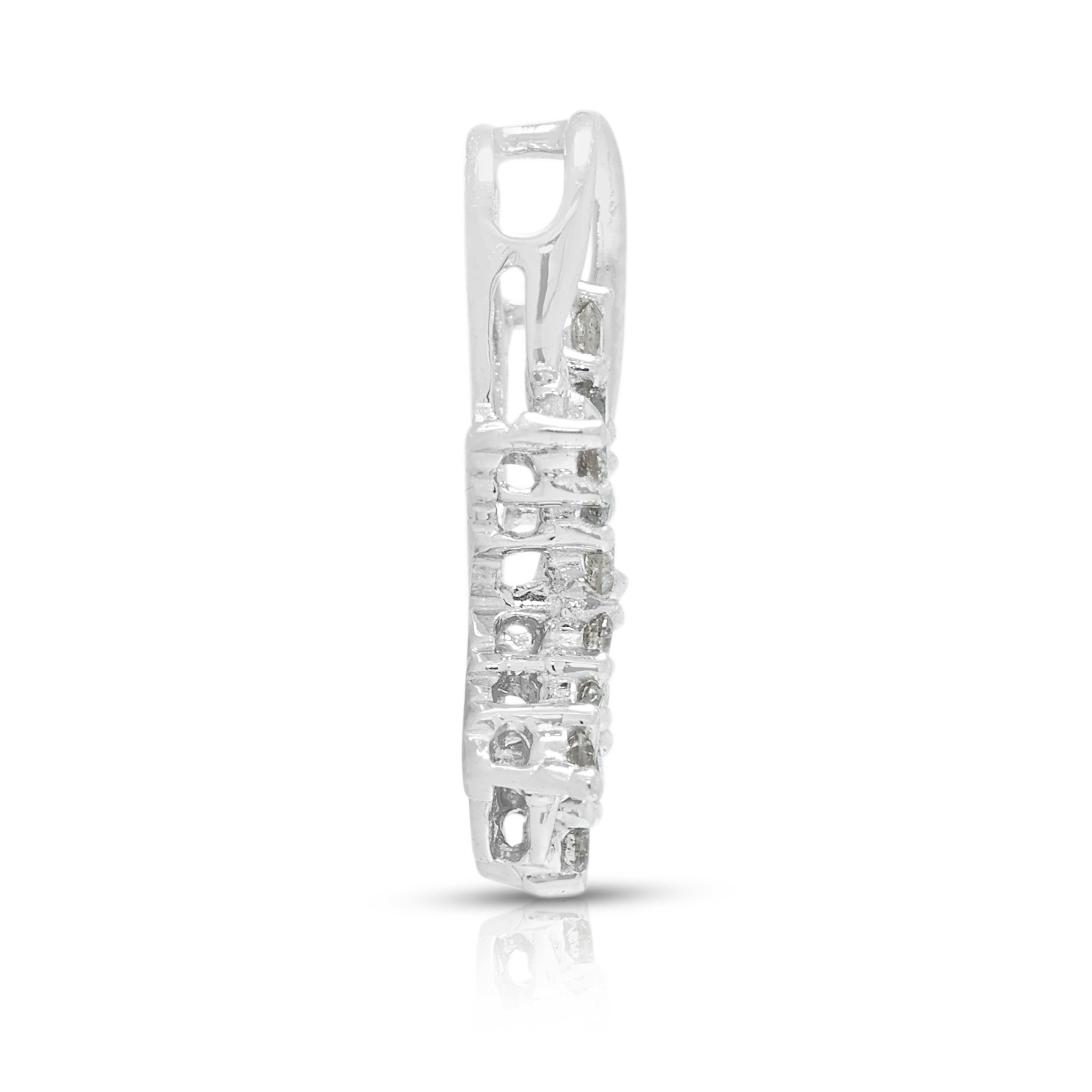 Delicate 0.12ct Natural Diamond Butterfly Bypass Teardrop Pendant in 18K White Gold